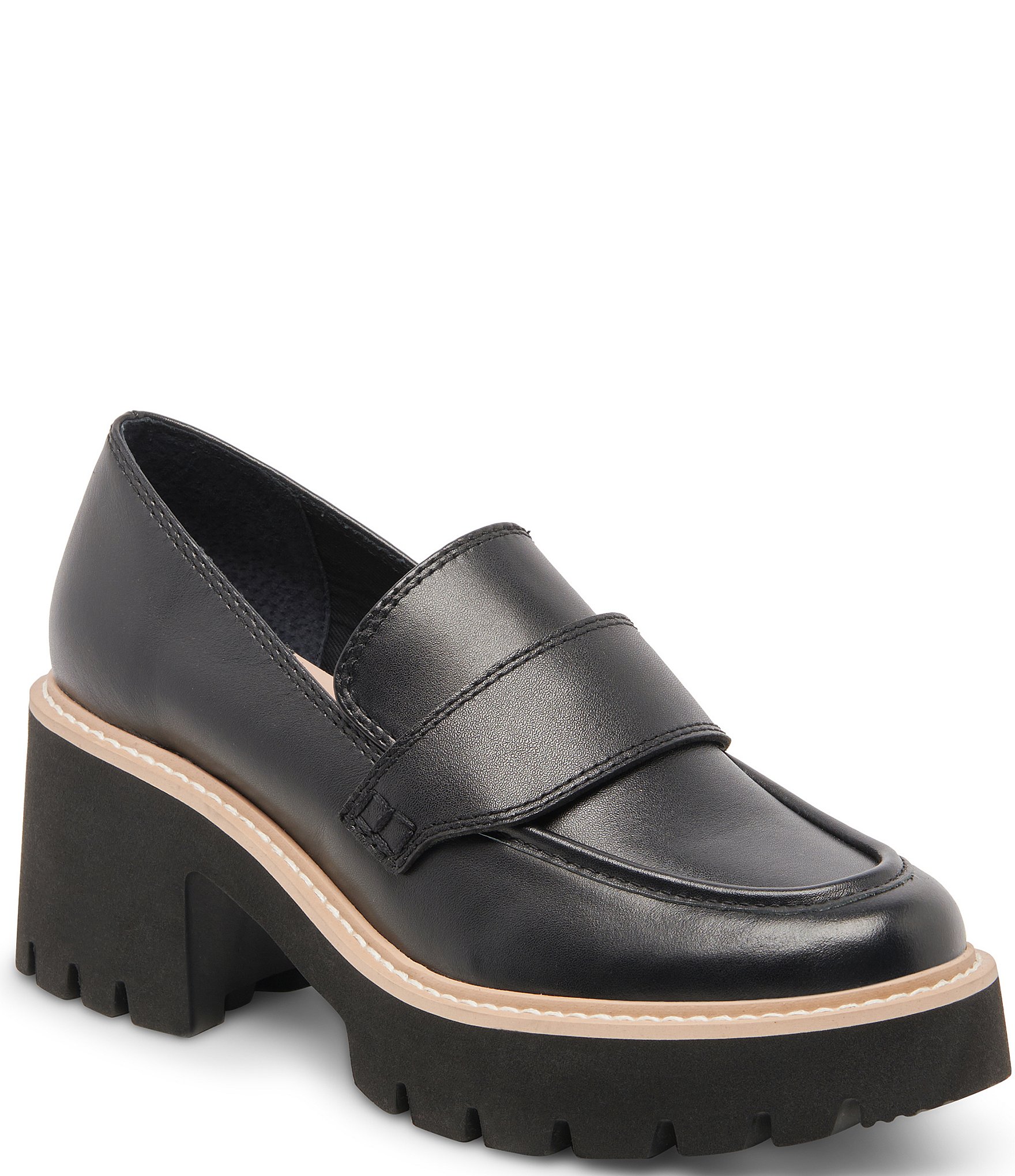 Dolce Vita Halona Leather Lug Sole Platform Loafers Dillard s