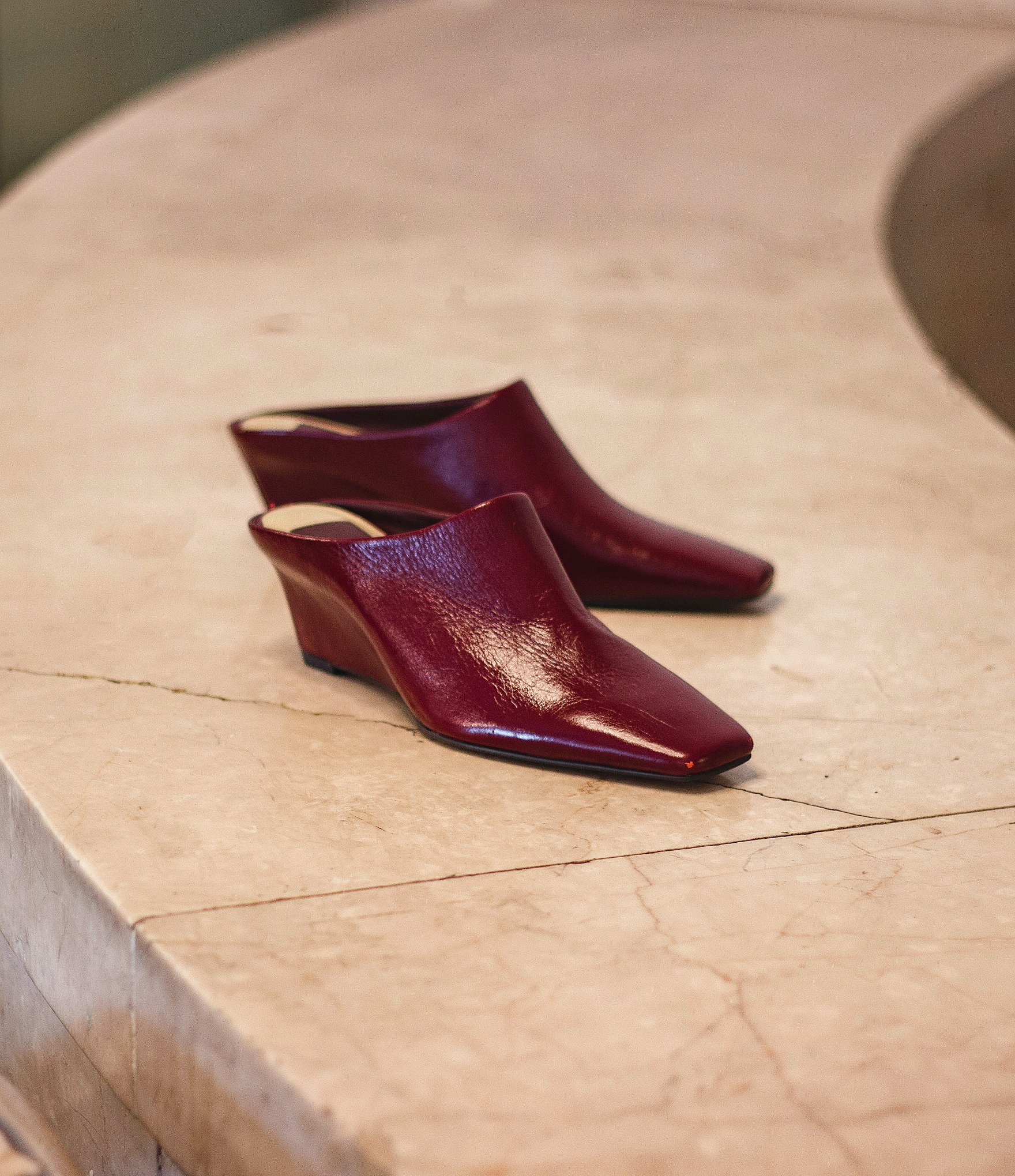 Dolce Vita Hilah Leather Wedge Mules