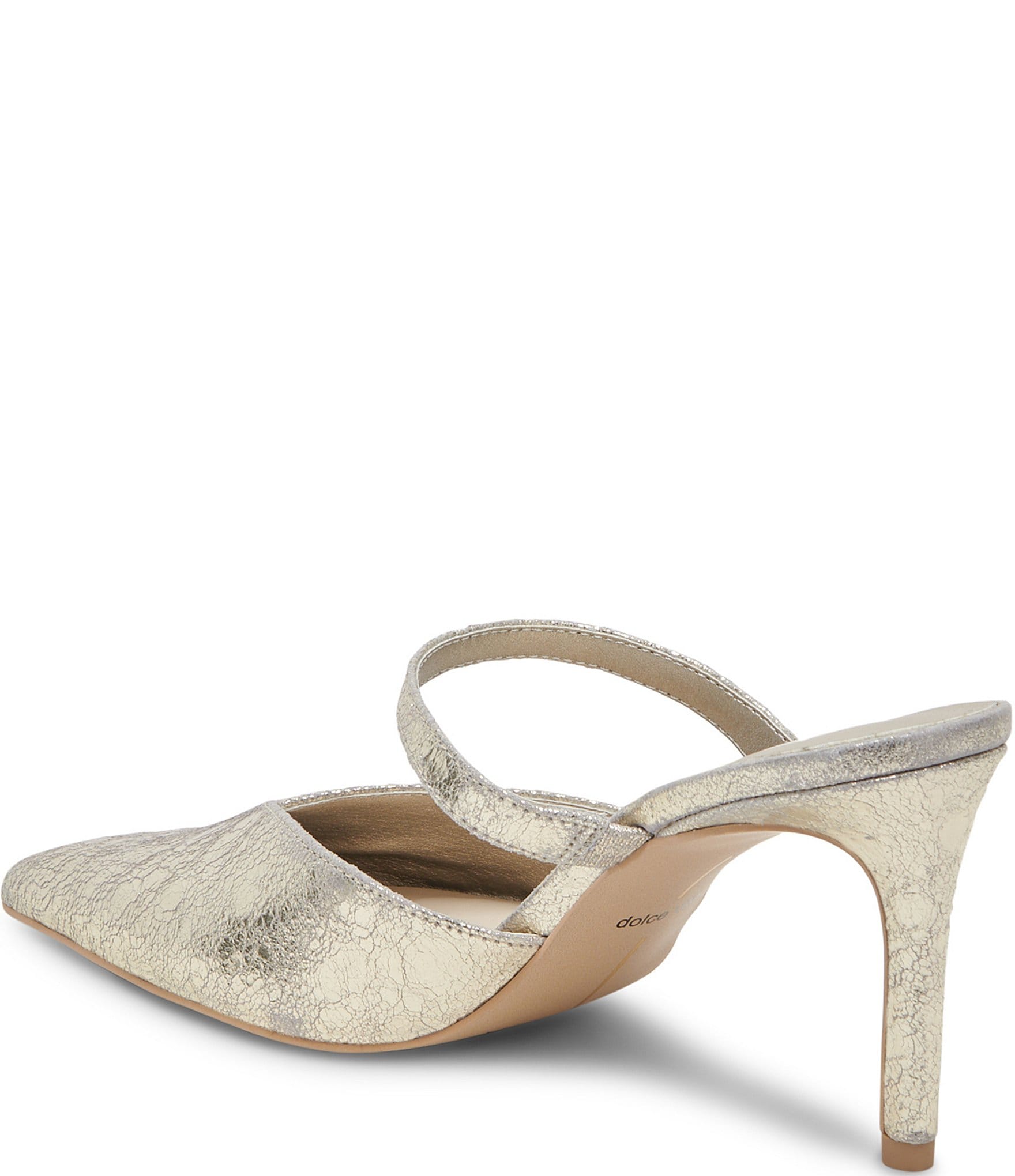 Dolce Vita Kanika Metallic Leather Pointed Toe Dress Mules