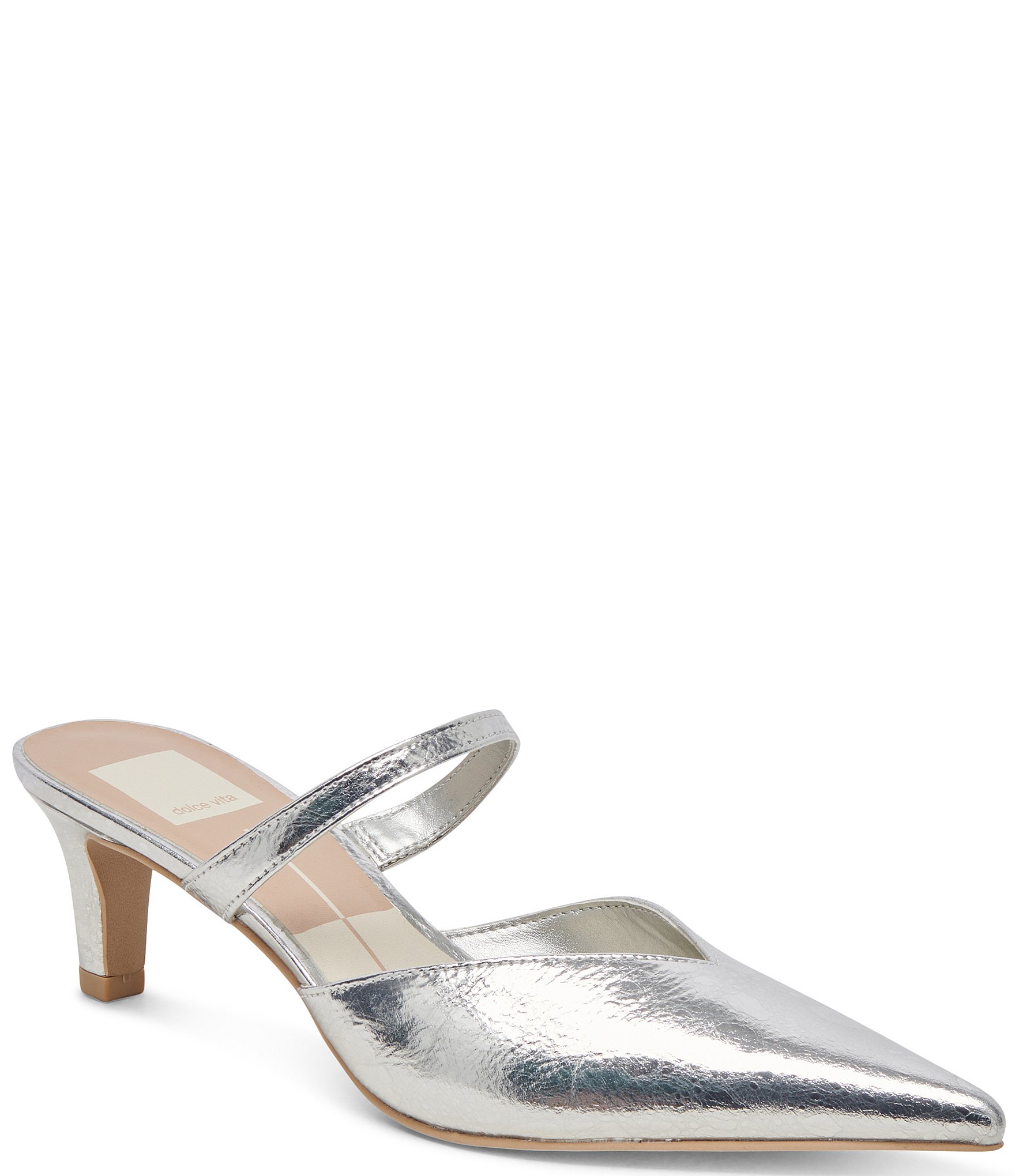 Dolce Vita Kanika Metallic Leather Dress Mules Dillard s