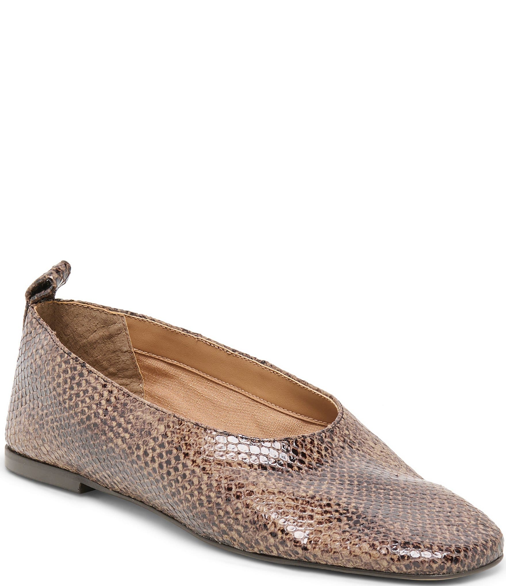 Dolce Vita Kory Snake Embossed Leather Ballet Flats