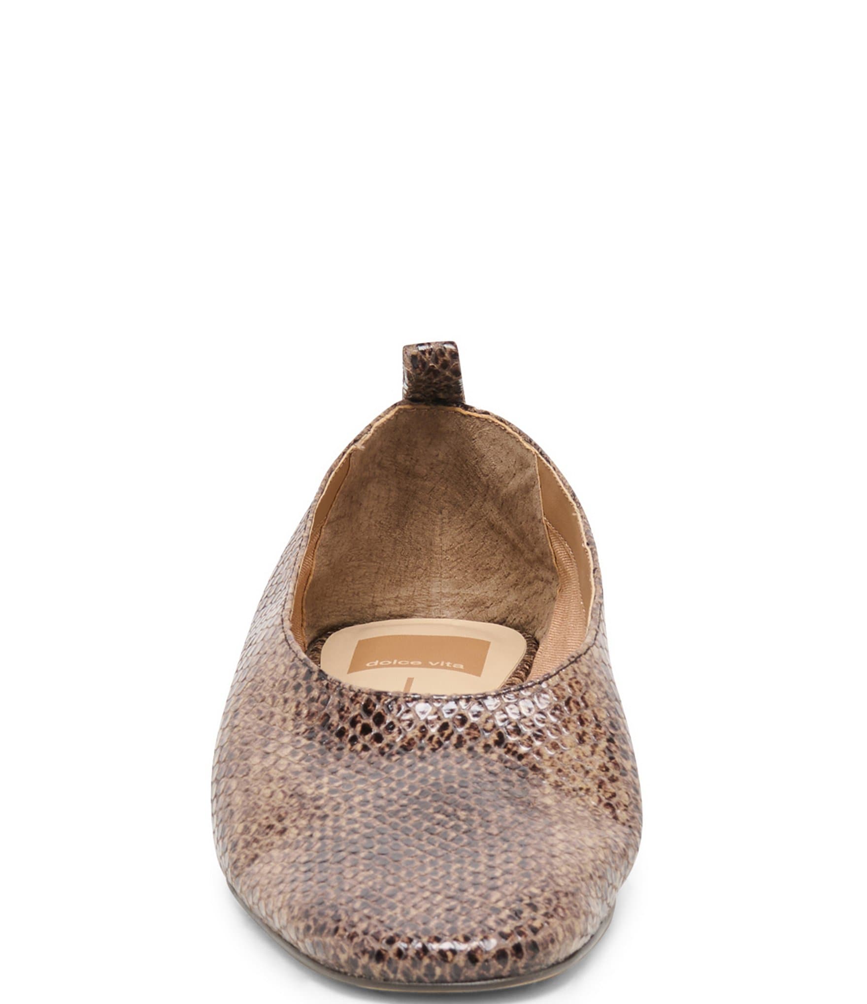 Dolce Vita Kory Snake Embossed Leather Ballet Flats