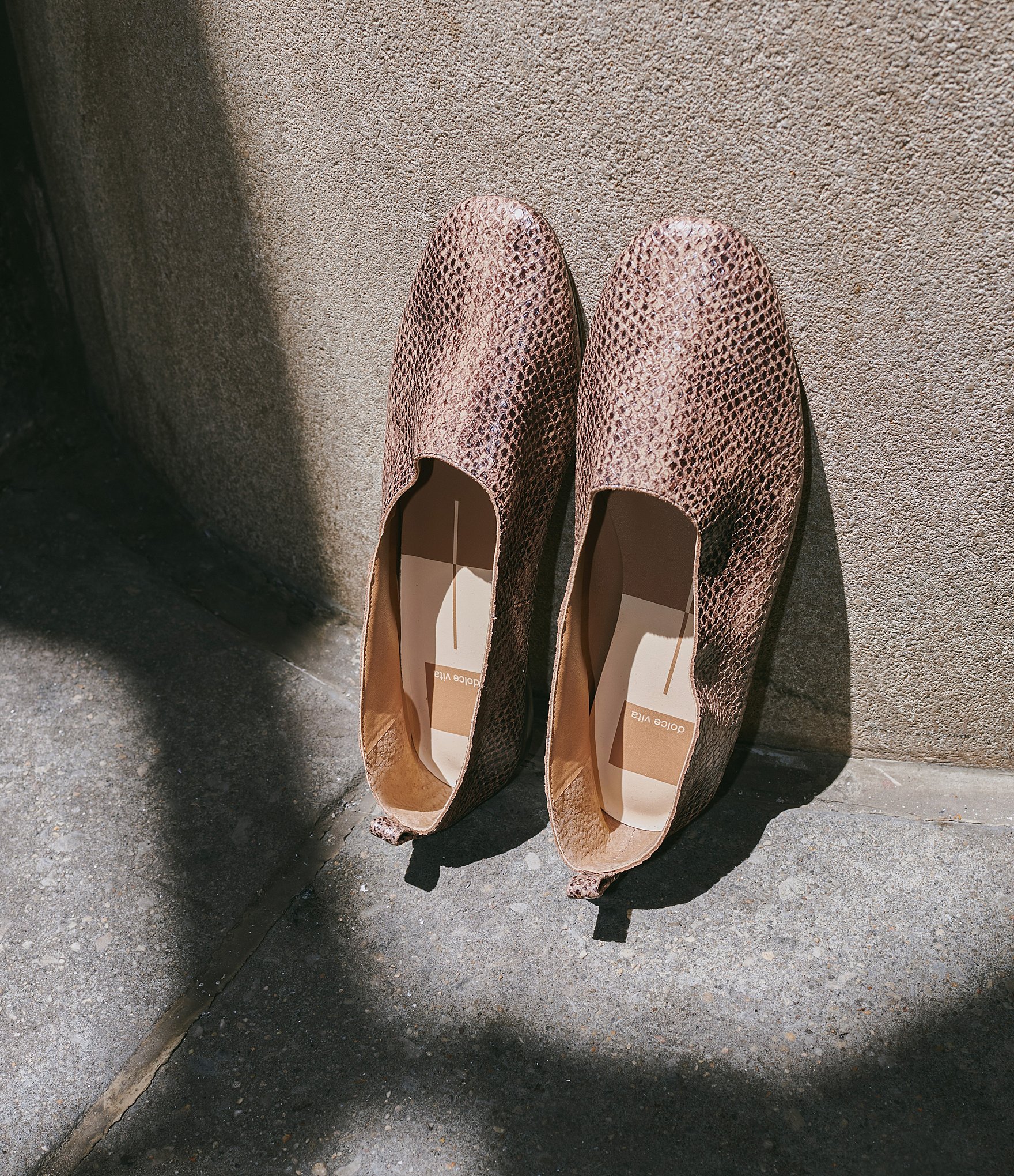 Dolce Vita Kory Snake Embossed Leather Ballet Flats