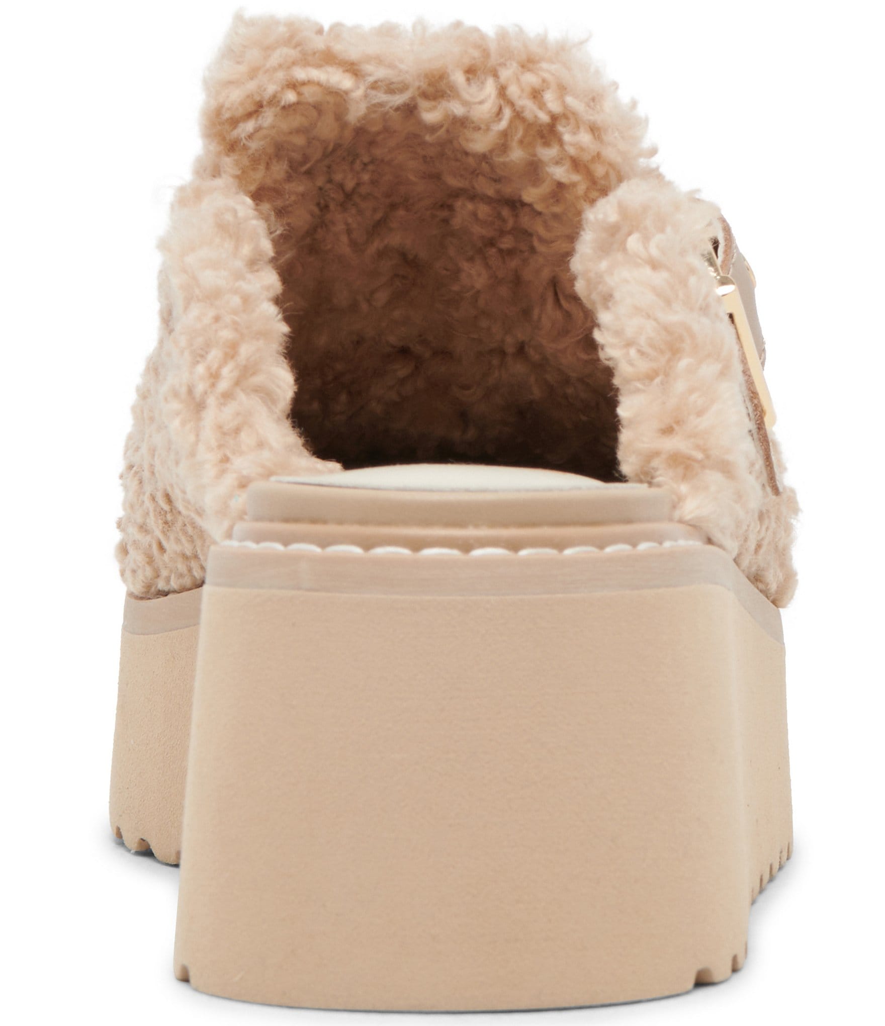 Dolce Vita Lelani Plush Cozy Buckle Detail Platform Mules