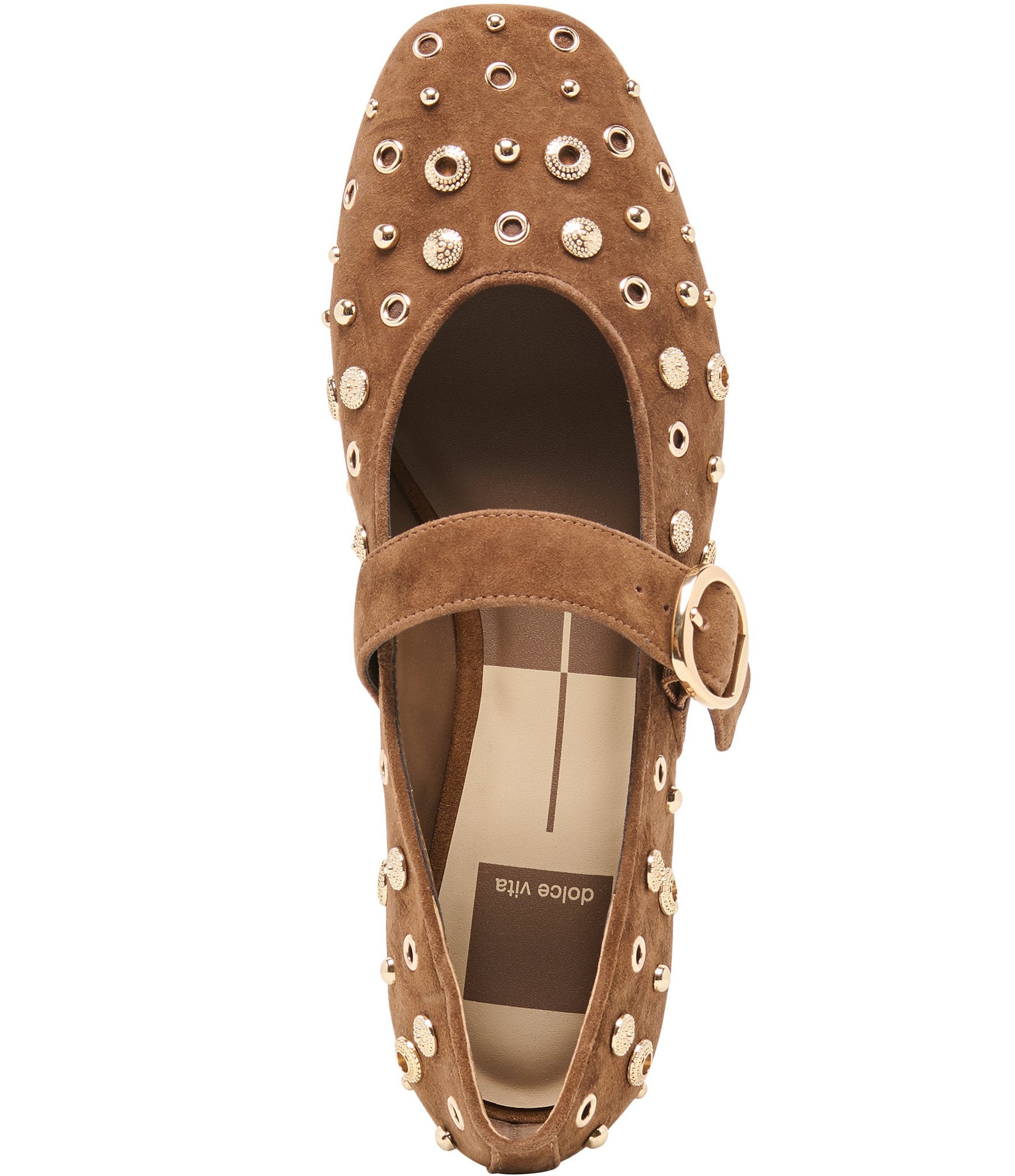 Dolce Vita Mella Suede Studded Mary Jane Ballet Flats