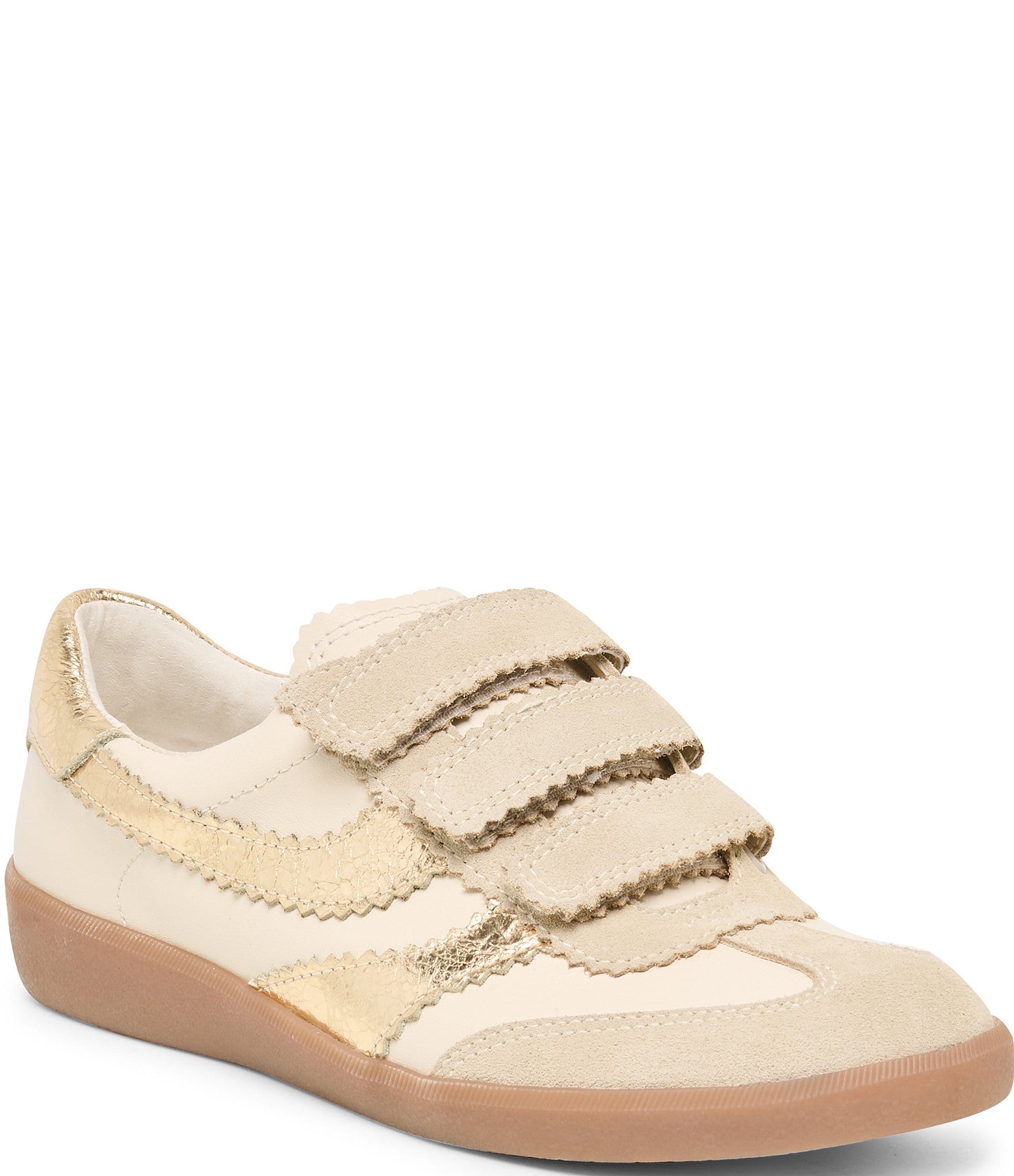 Dolce Vita Merit Hook-and-Loop Metallic Suede Leather Color Block Sneakers