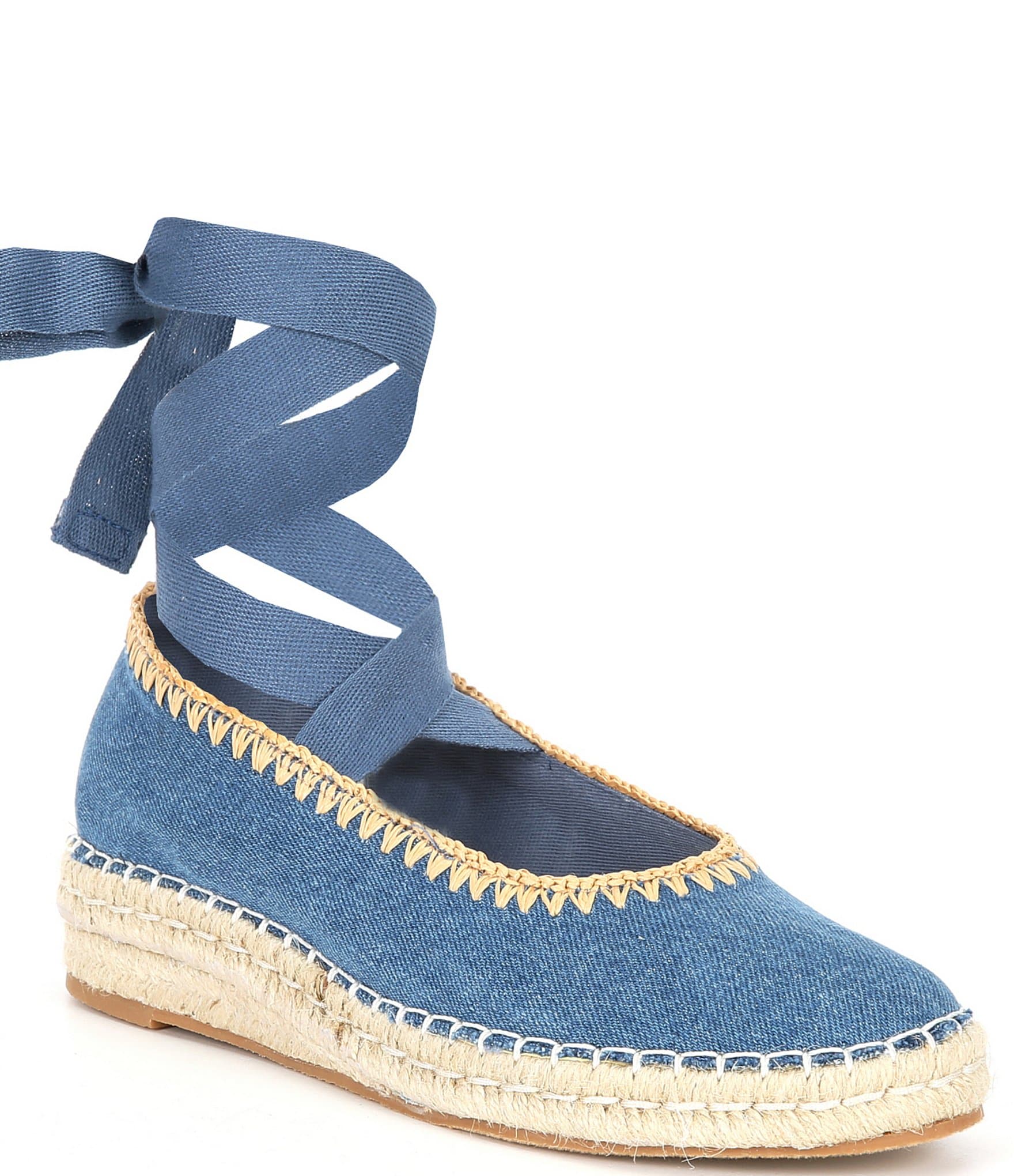 Denim espadrille hot sale wedge sandals