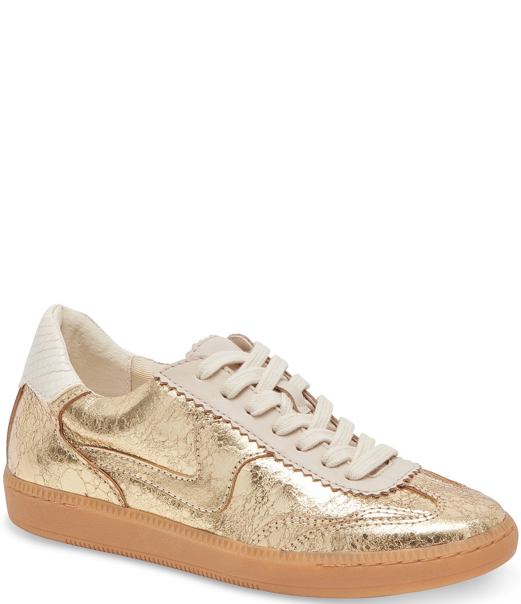 Dolce Vita Notice Metallic Leather Gum Sole Retro Sneakers Dillard s