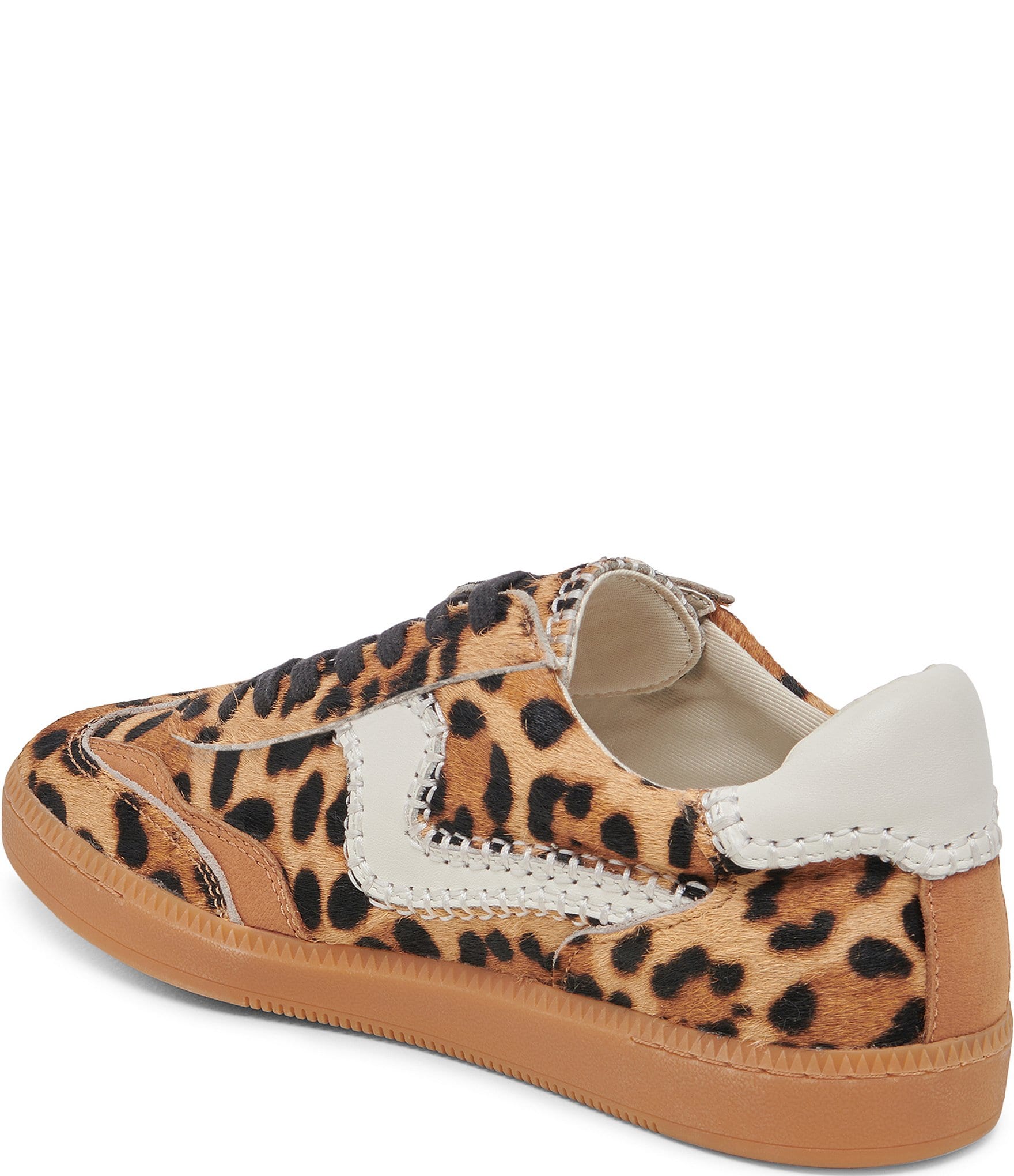 Dolce Vita Notice Stitch Leopard Print Calf Hair Retro Sneakers