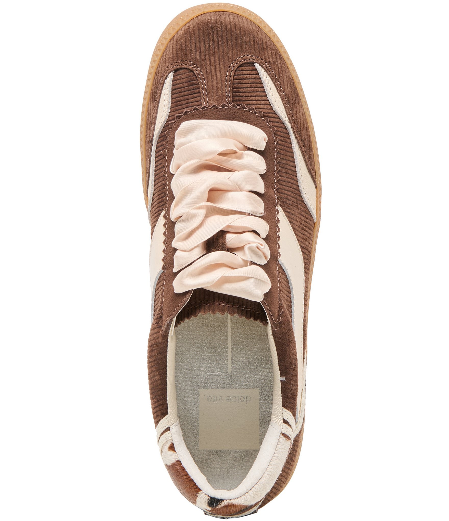 Dolce Vita Notice Suede Corduroy Retro Cow Print Sneakers