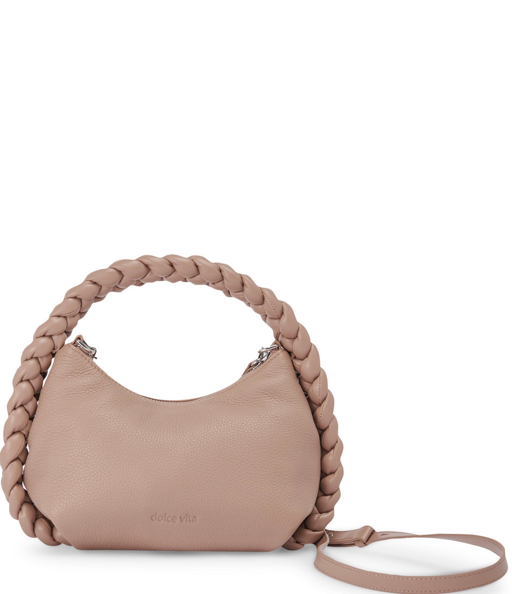 Braided Crossbody Strap - Full Leather - Cafe