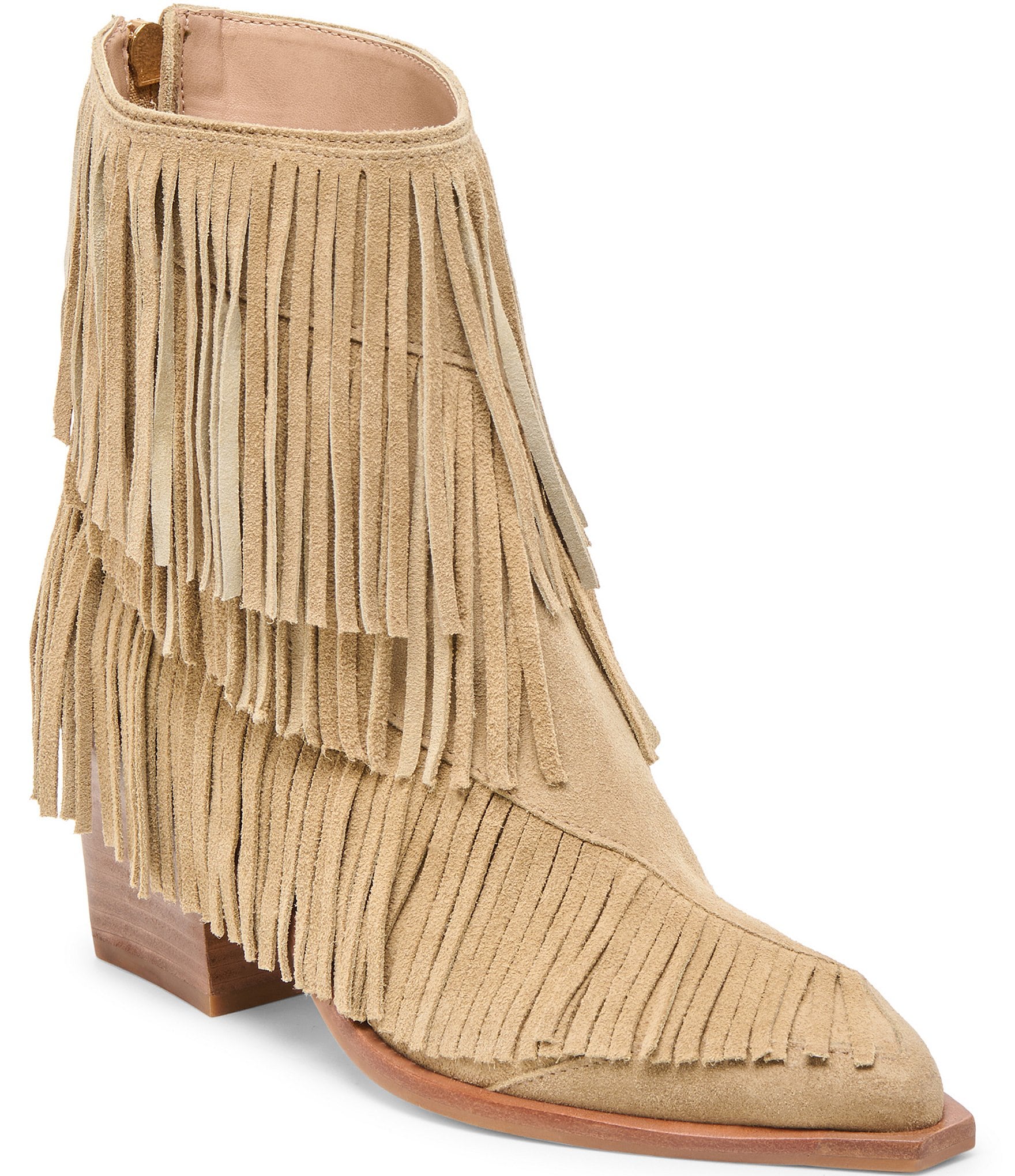 Dolce Vita Torey Suede Fringe Western Booties