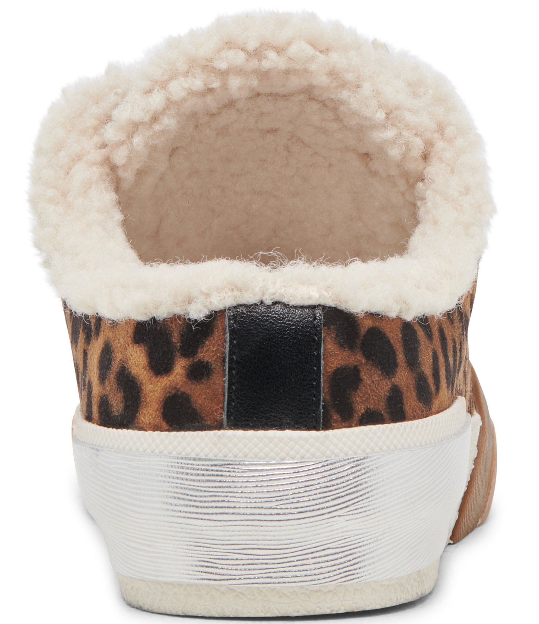 Dolce Vita Zantel Leopard Print Faux Fur Backless Sneakers