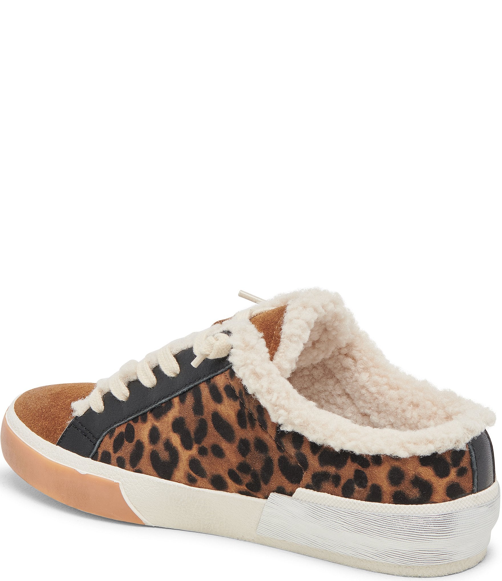 Dolce Vita Zantel Leopard Print Faux Fur Backless Sneakers