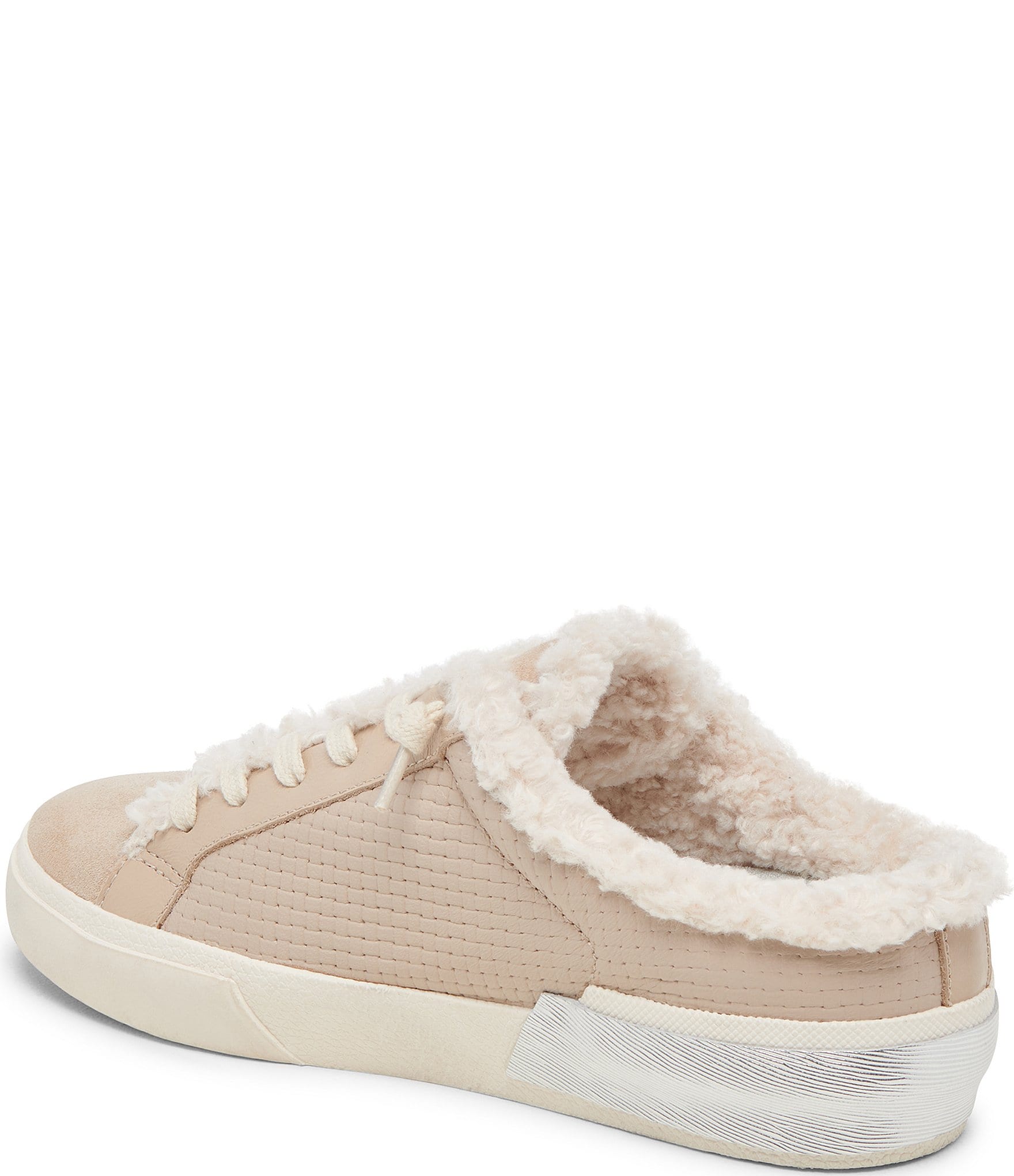Dolce Vita Zantel Plush Leather Faux Fur Backless Mule Sneakers