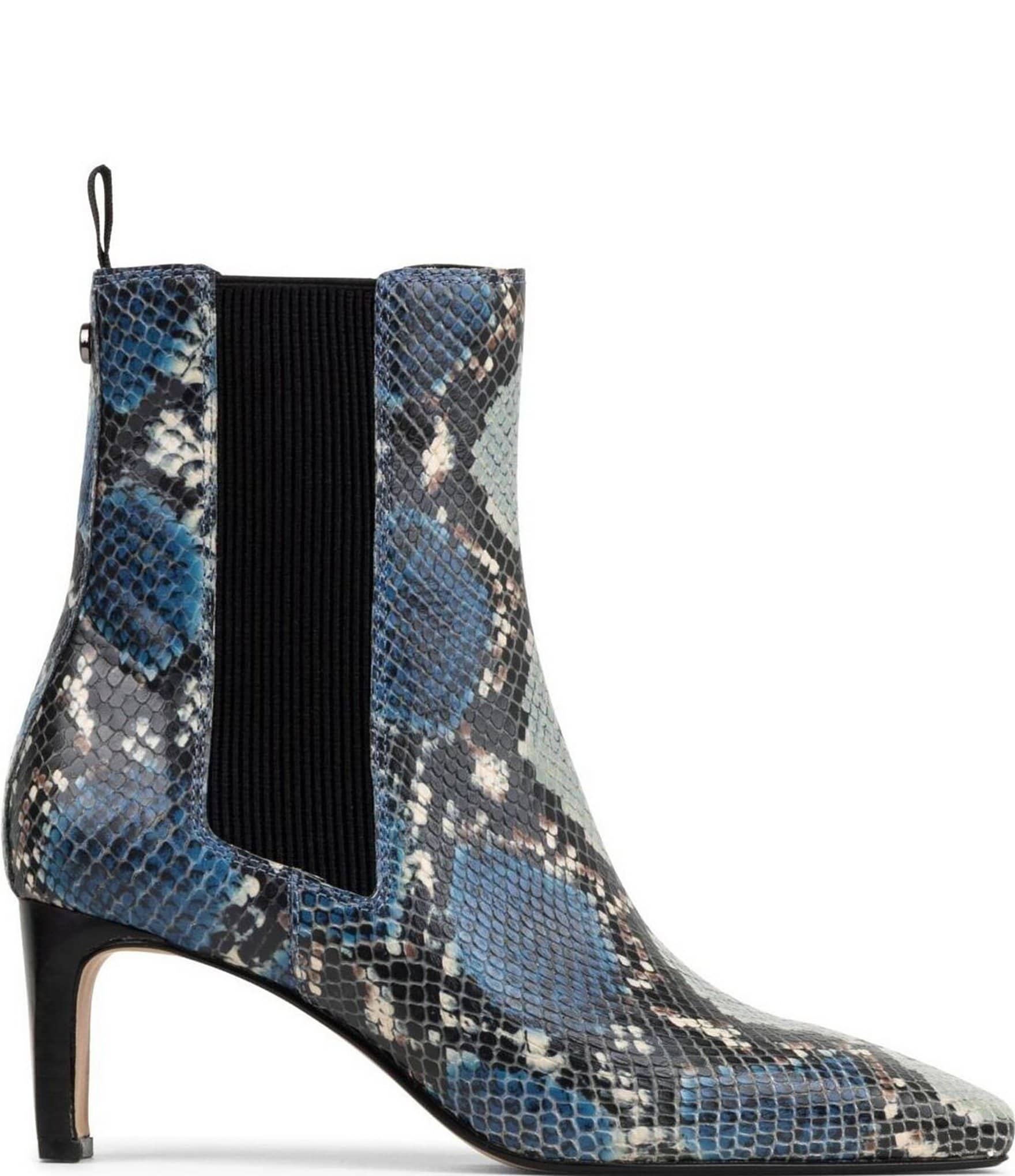 Donald Pliner Brittnie Snake Print High Heel Slip On Booties