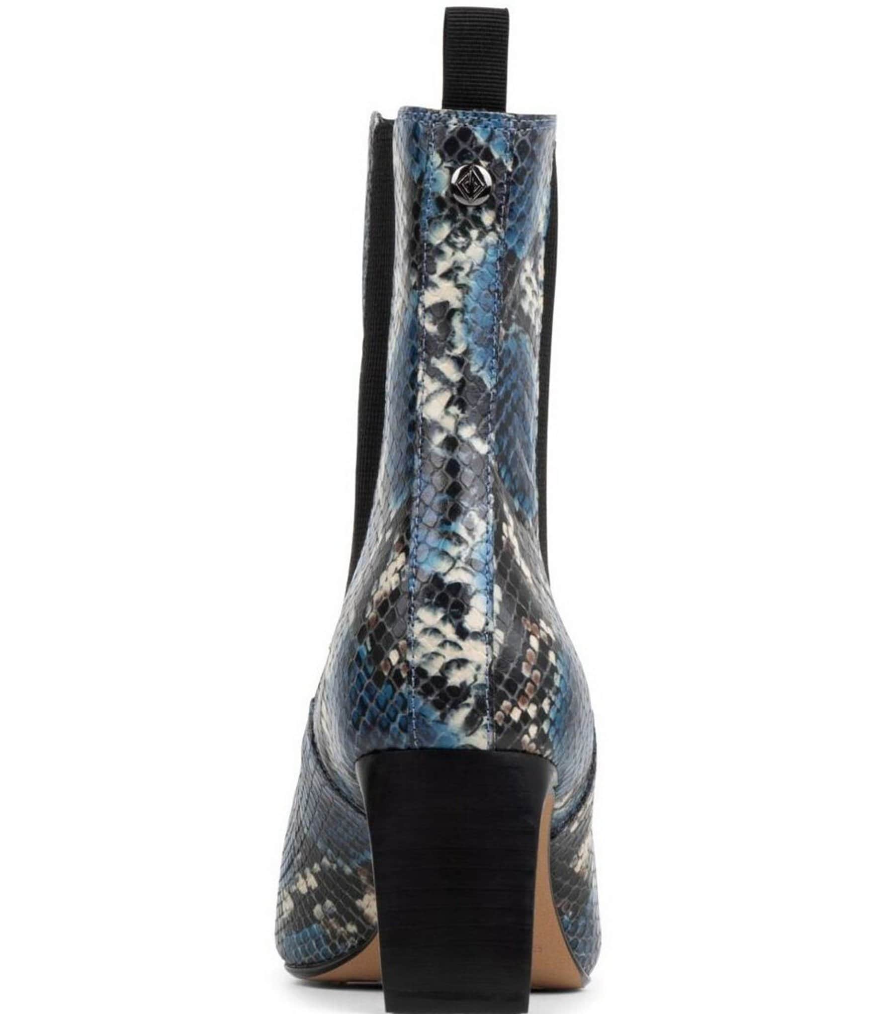 Donald Pliner Brittnie Snake Print High Heel Slip On Booties