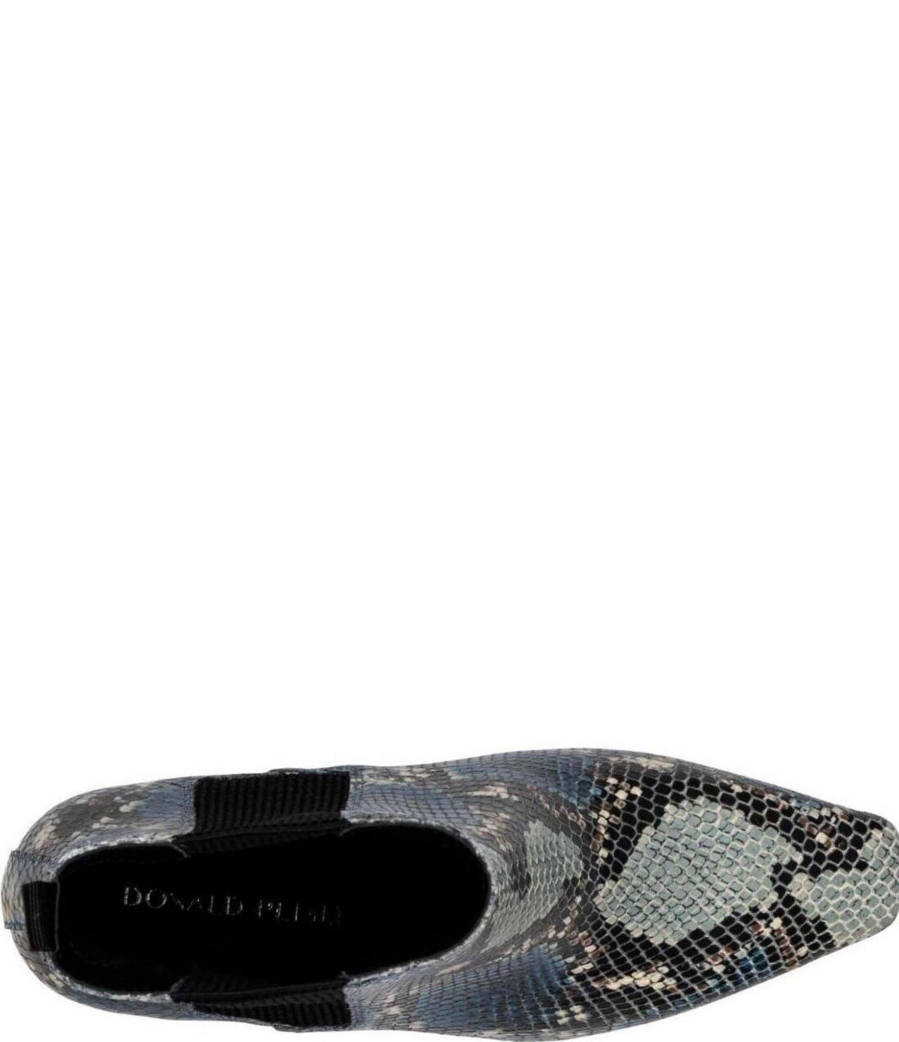 Donald Pliner Brittnie Snake Print High Heel Slip On Booties