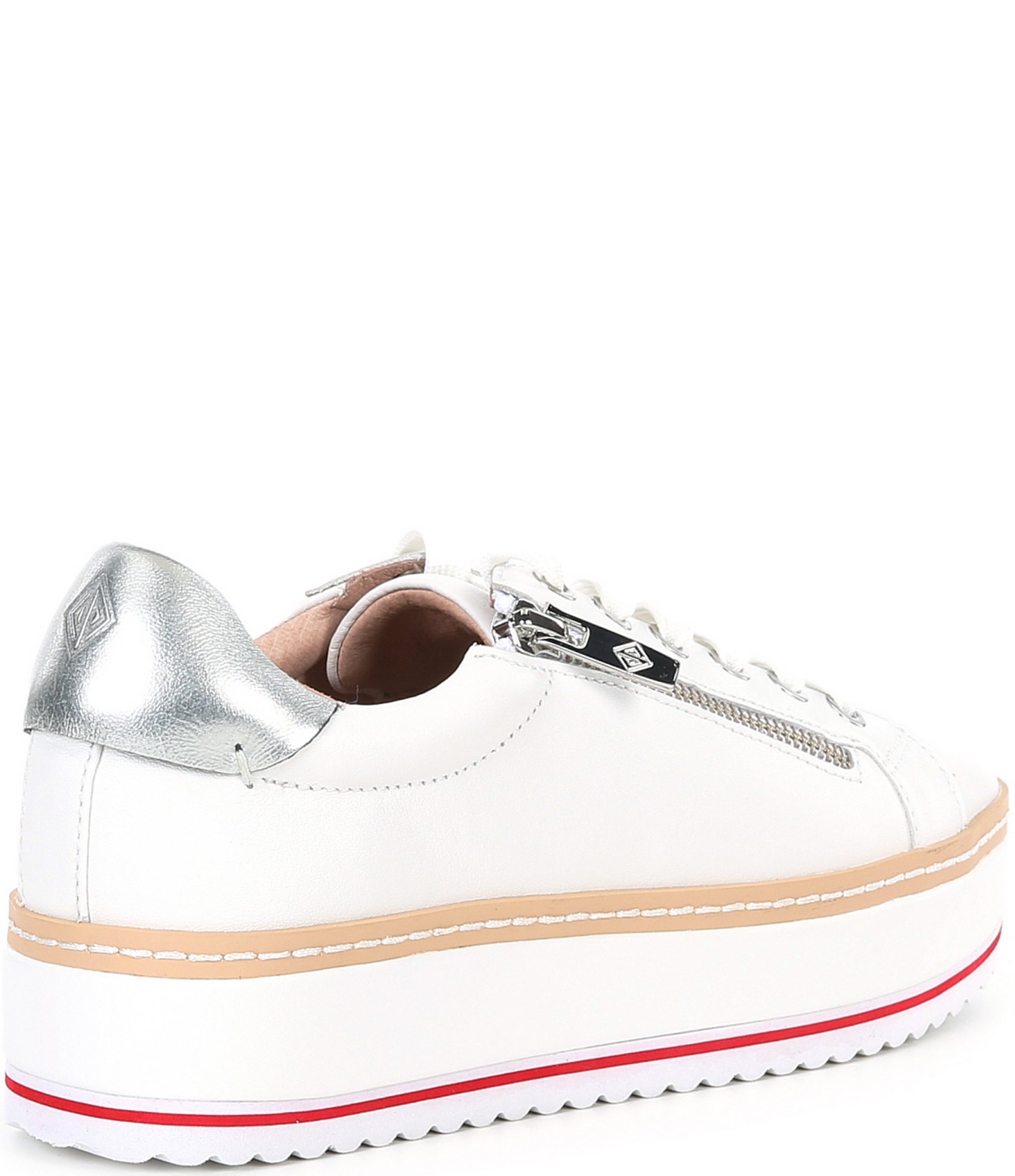 Donald Pliner Dew Leather Side Zip Platform Sneakers