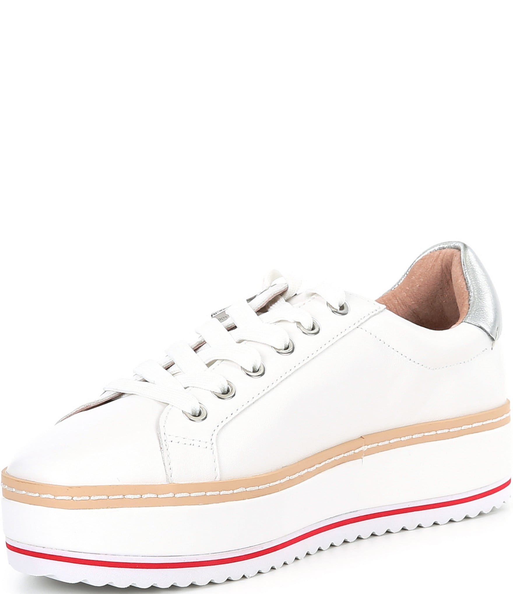 Donald Pliner Dew Leather Side Zip Platform Sneakers