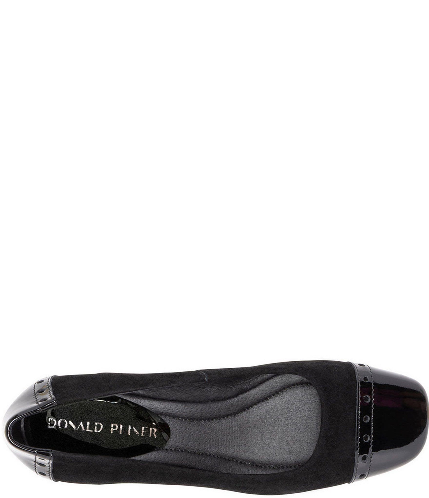 Donald Pliner Dreww Suede Perforated Patent Cap Toe Pumps