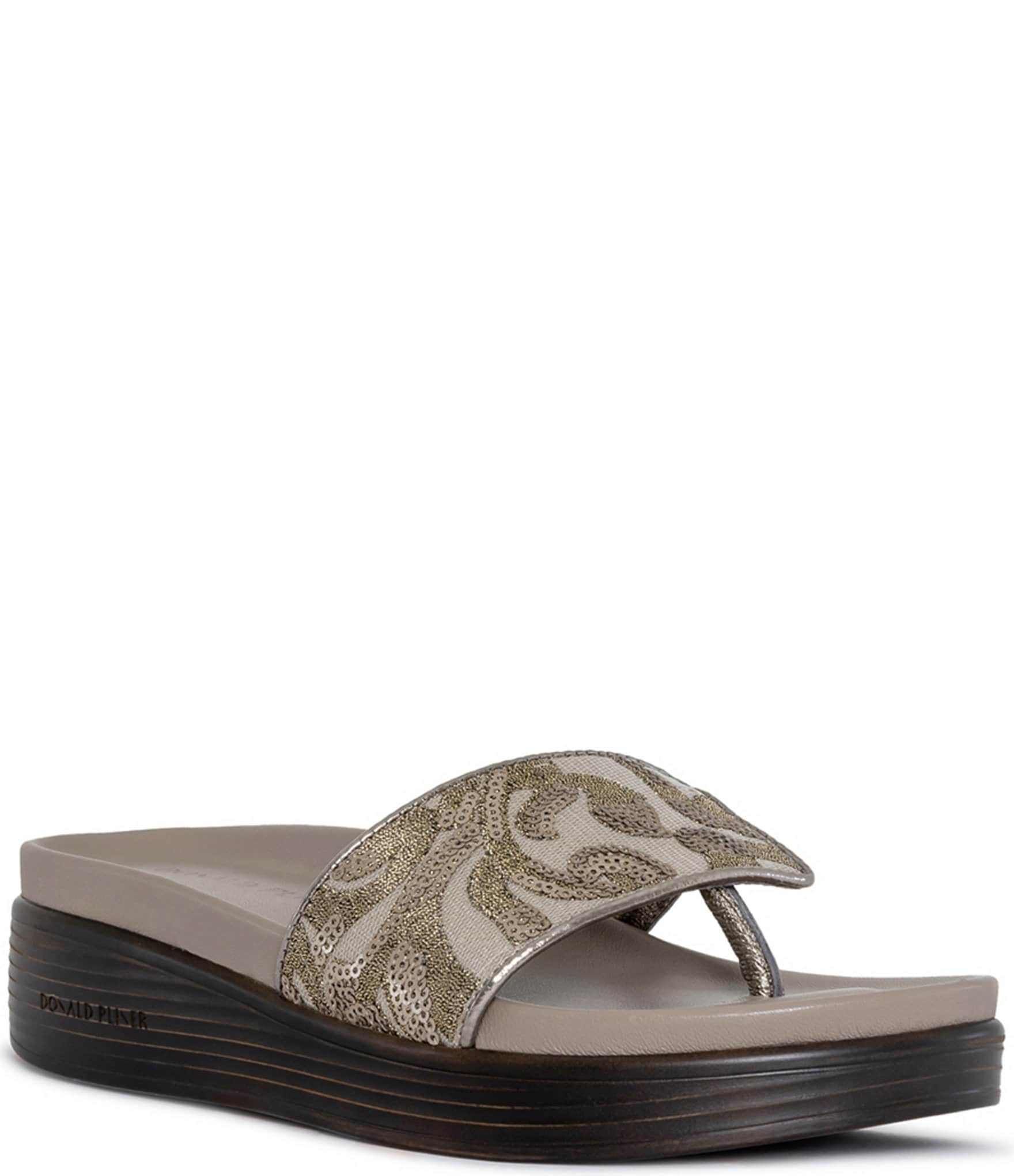 Donald Pliner Fifi Brocade Sequin Platform Thong Sandals | Dillard's