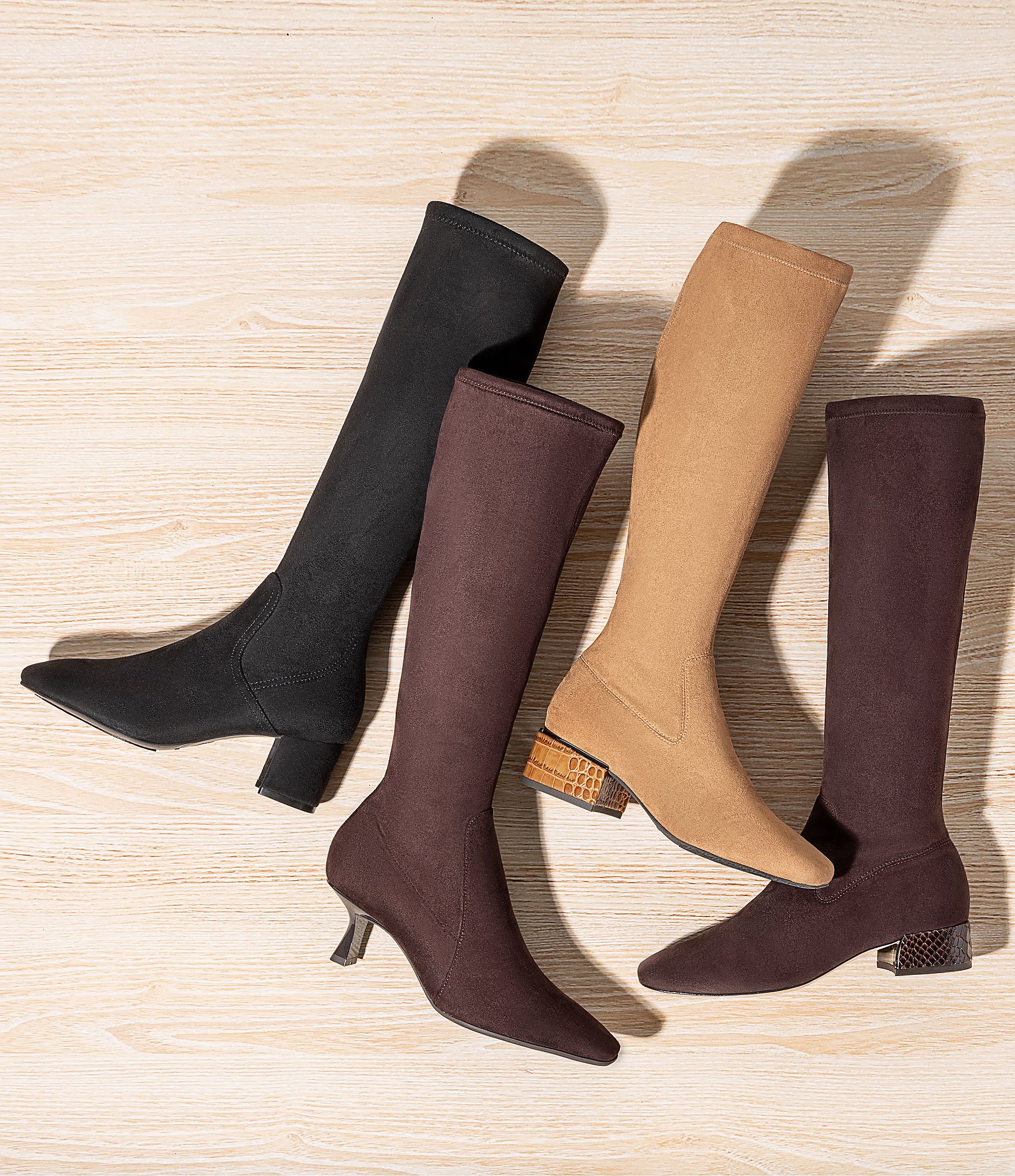 Donald Pliner Foxi Stretch Shaft Kitten Heel Tall Boots