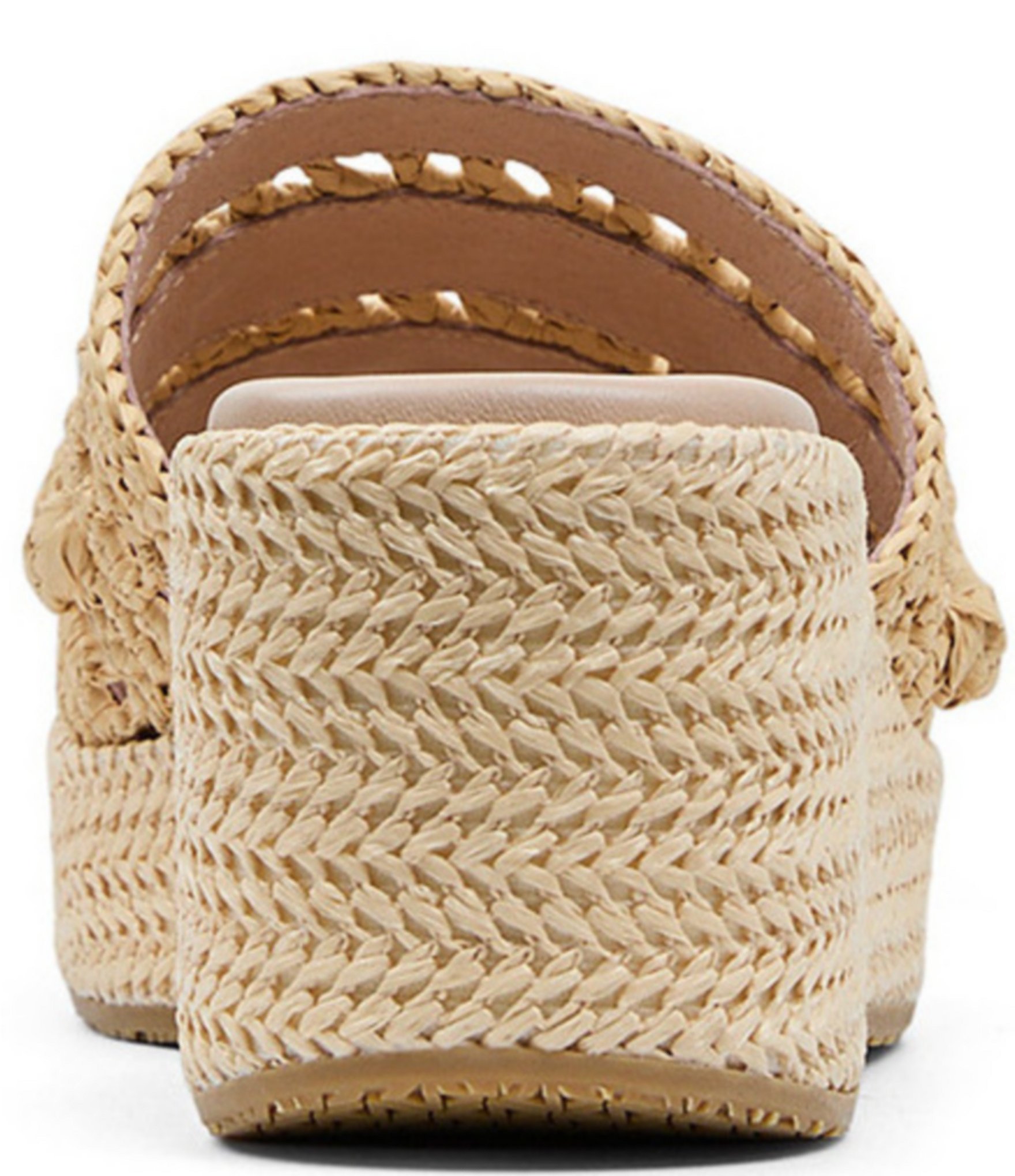 Donald Pliner Jakkir Raffia Macrame Platform Wedge Slide Sandals