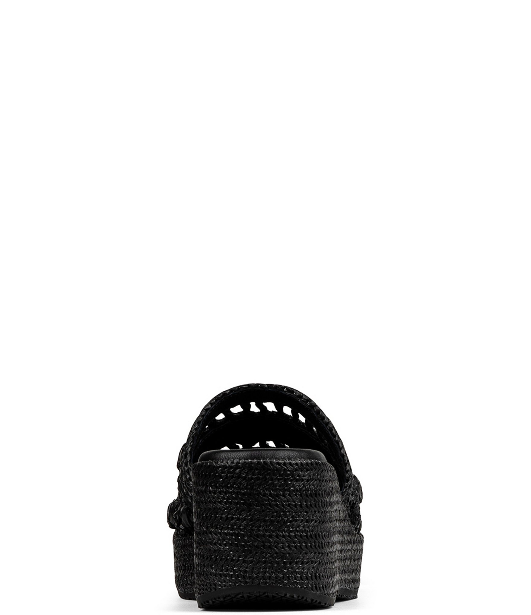 Donald Pliner Jakkir Raffia Macrame Platform Wedge Slide Sandals