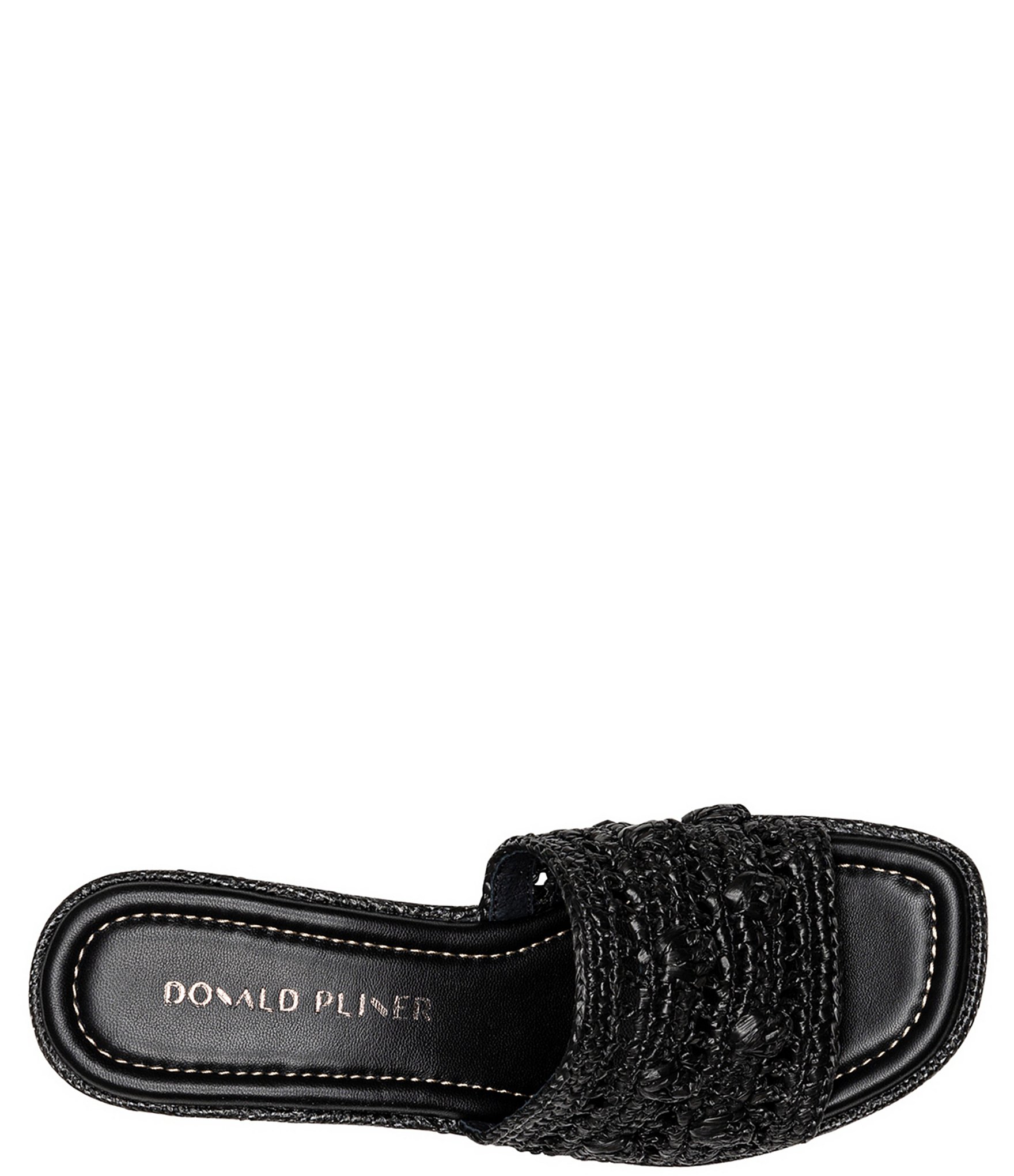 Donald Pliner Jakkir Raffia Macrame Platform Wedge Slide Sandals