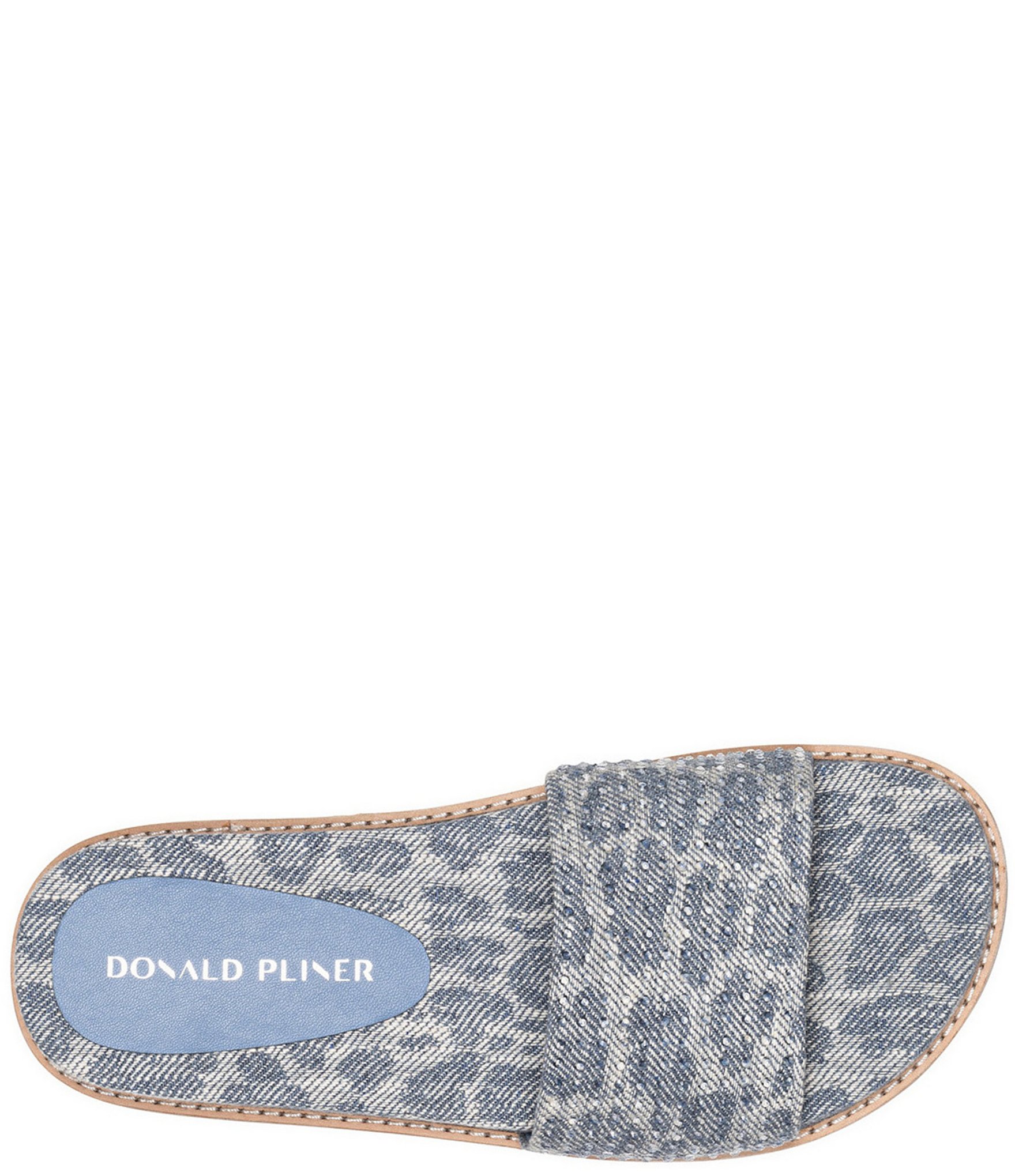 Donald Pliner Joella Crystal Leopard Print Denim Thong Sandals