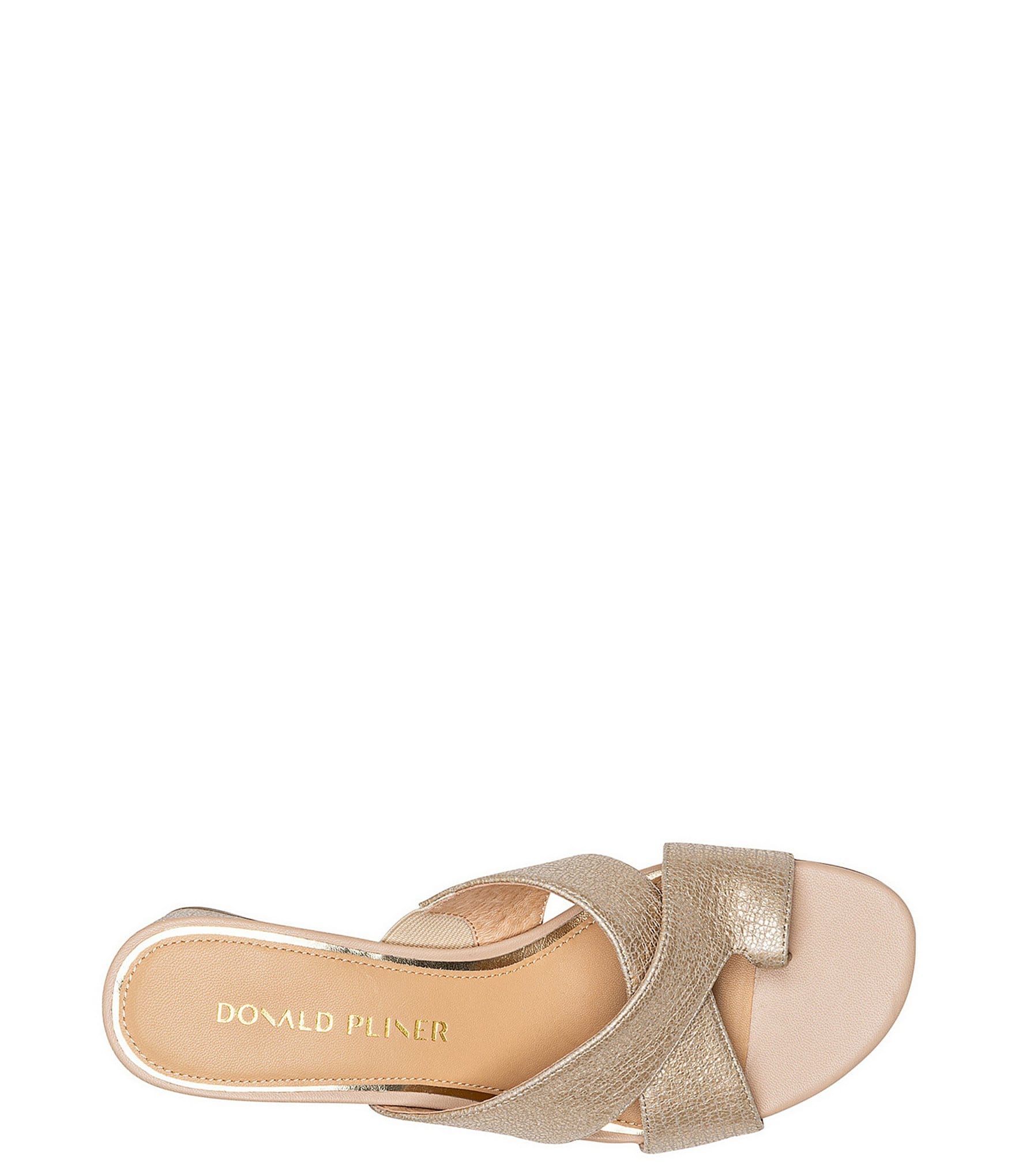 Donald Pliner Kenna Metallic Leather Toe Loop Dress Slip On Sandals