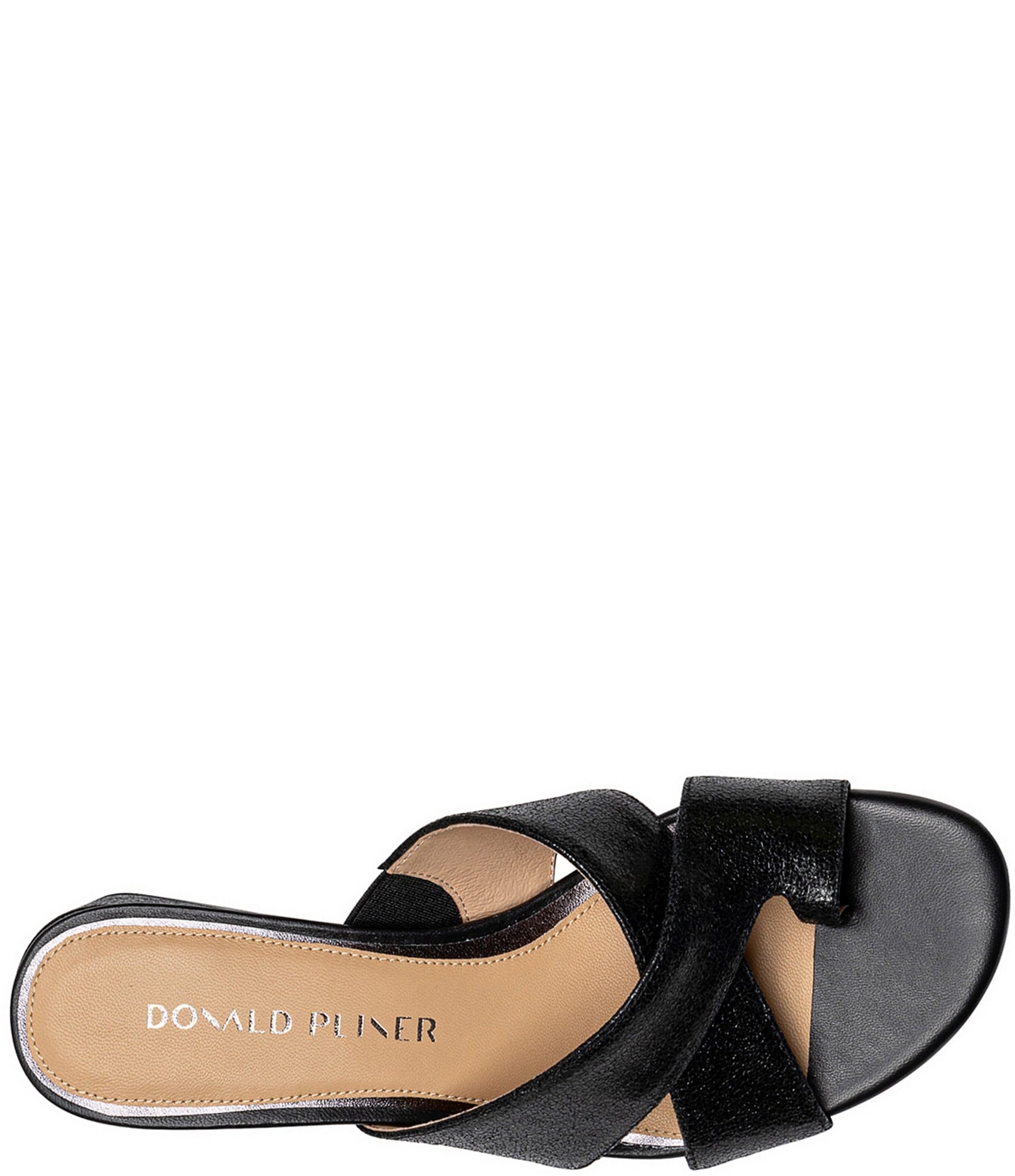 Donald Pliner Kenna Metallic Leather Toe Loop Dress Slip On Sandals