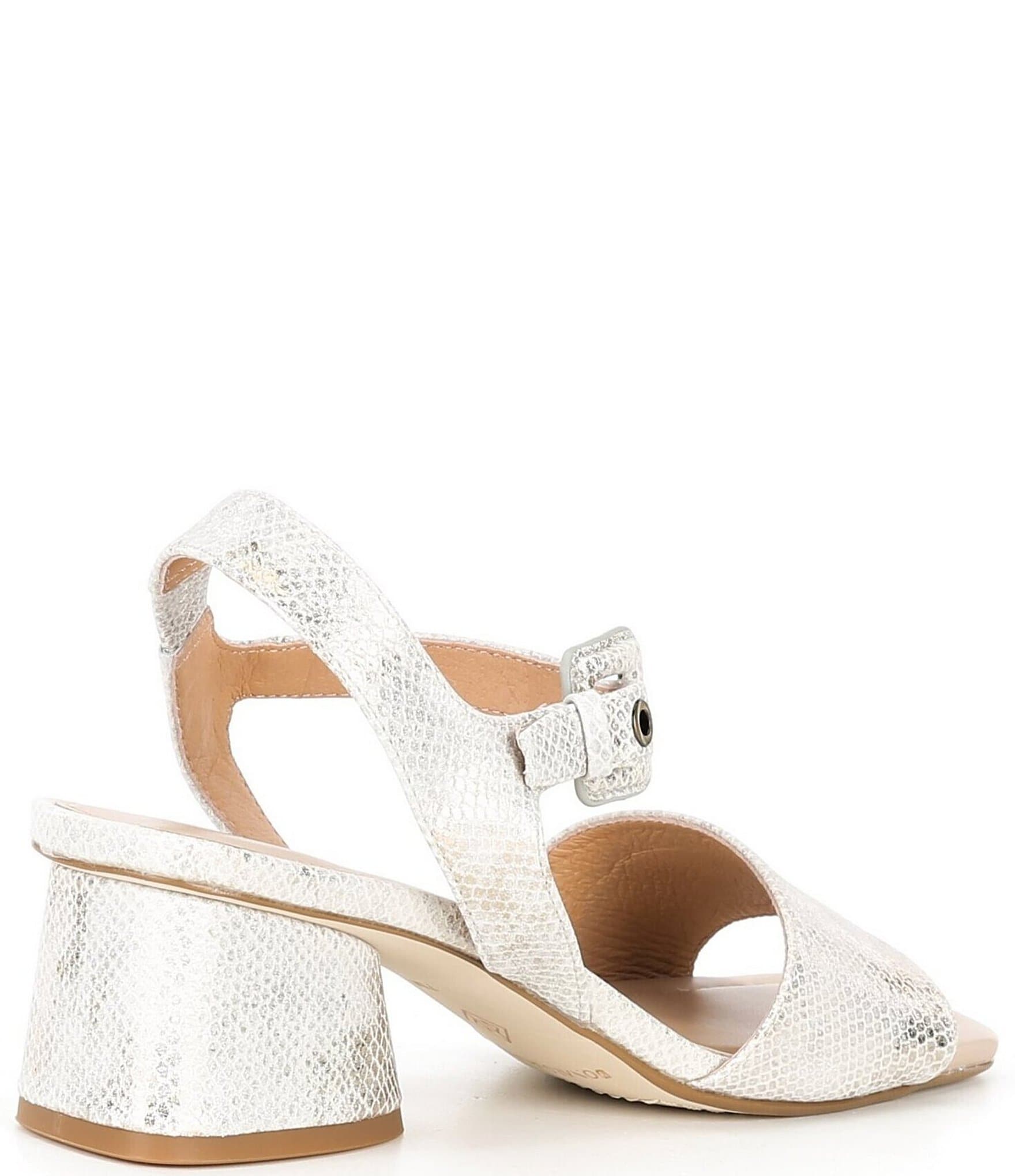 Donald Pliner Leather Square Toe Block Heel Sandals