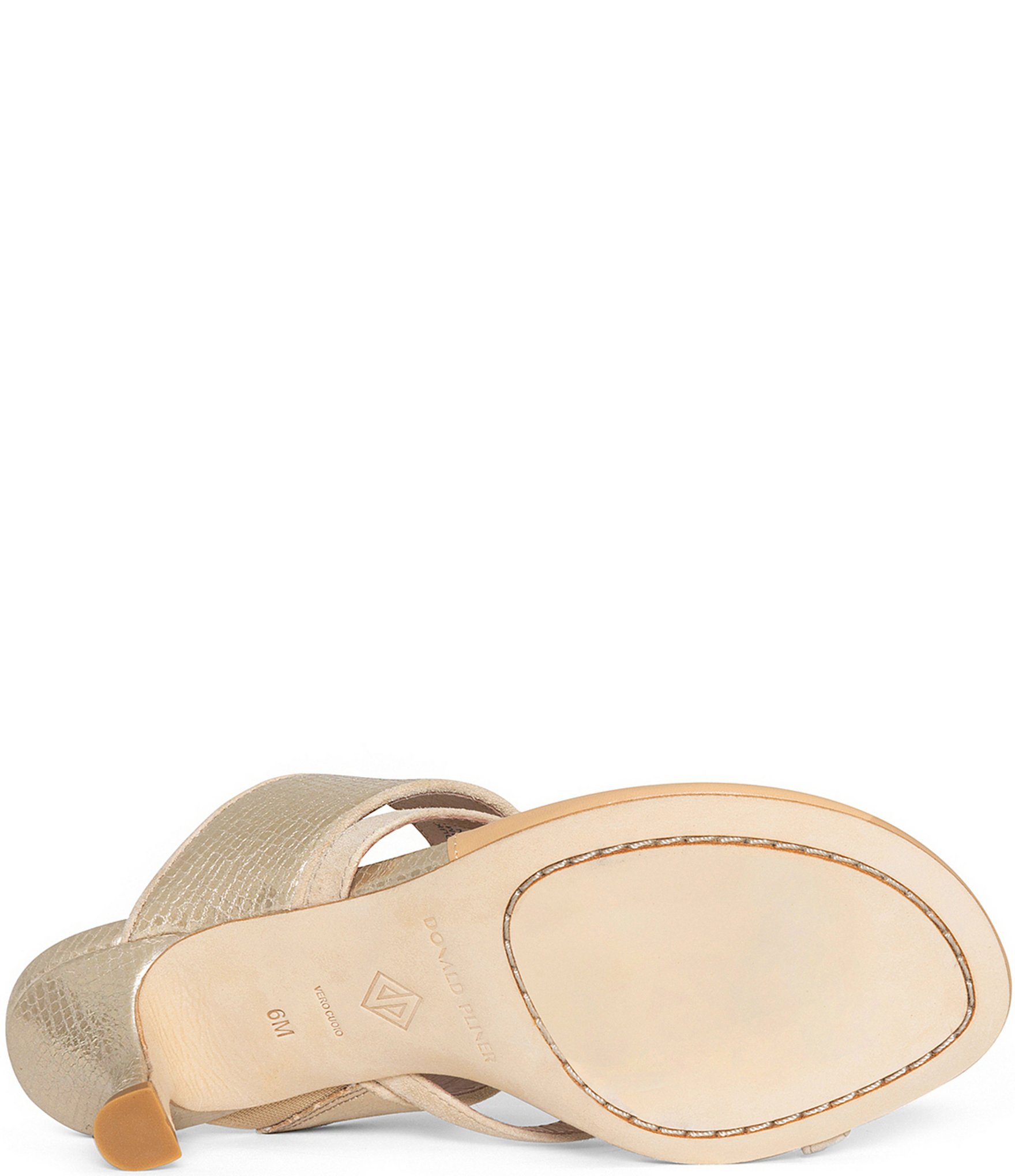 Donald Pliner Louka Metallic Leather Slide Sandals