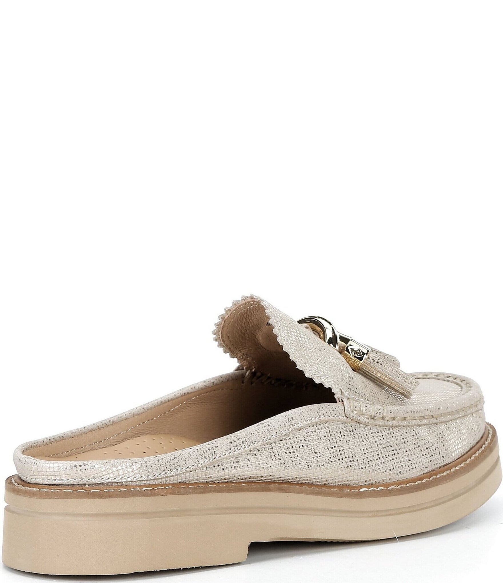 Donald Pliner Lyndall Metallic Tassel Mules