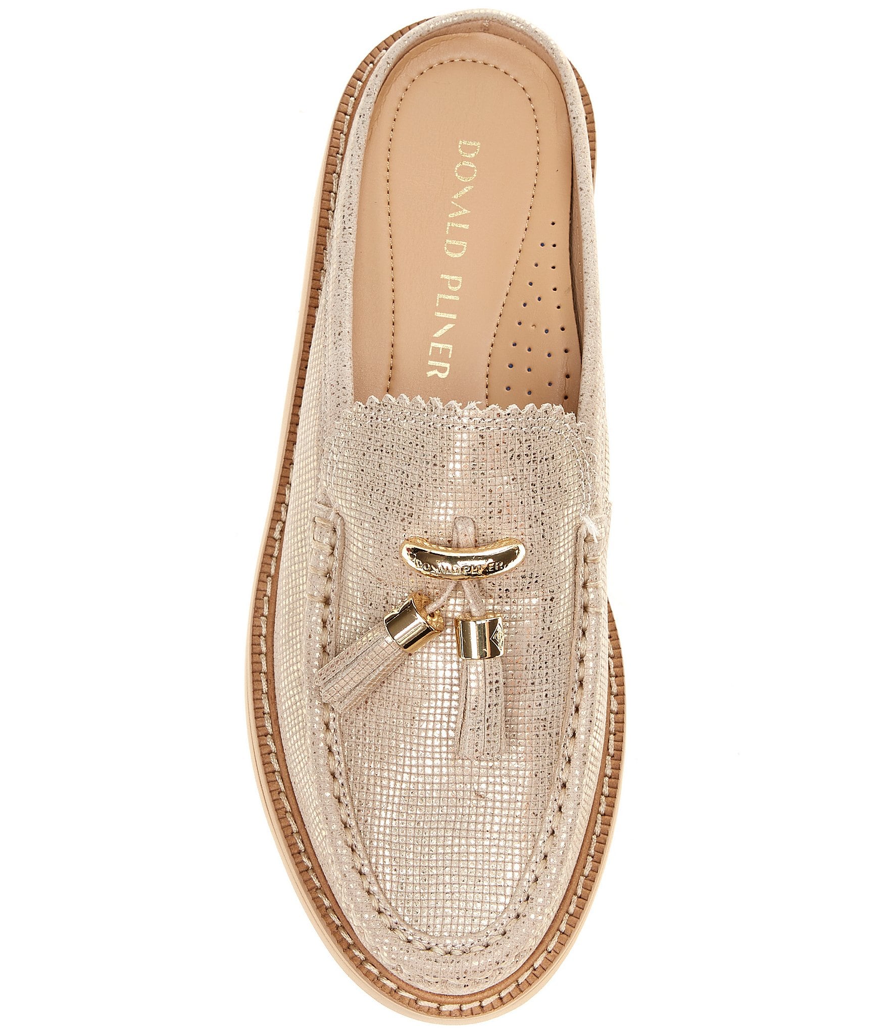 Donald Pliner Lyndall Metallic Tassel Mules