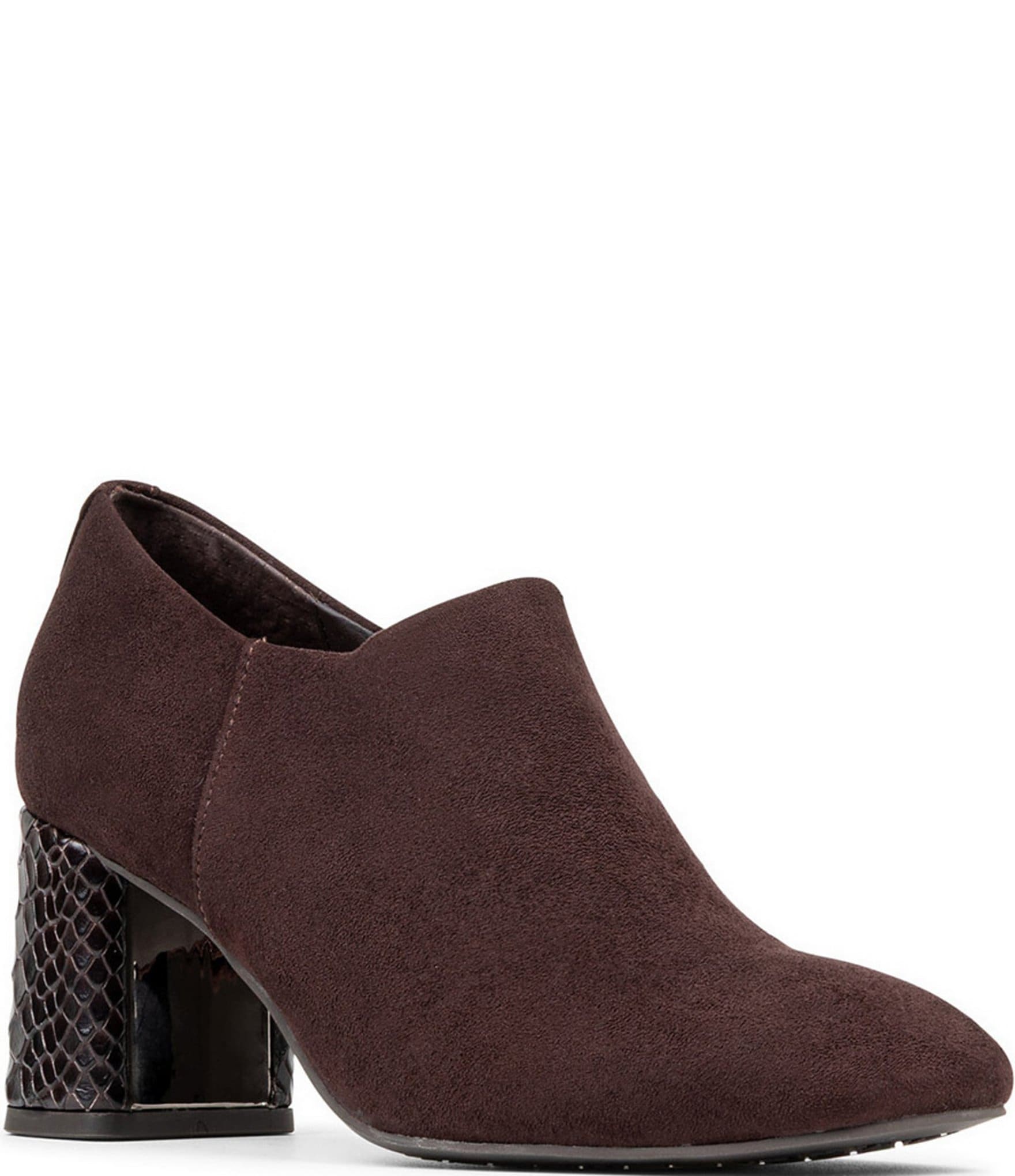 Donald Pliner Pleeze Crepe Elastic Snake Block Heel Shooties