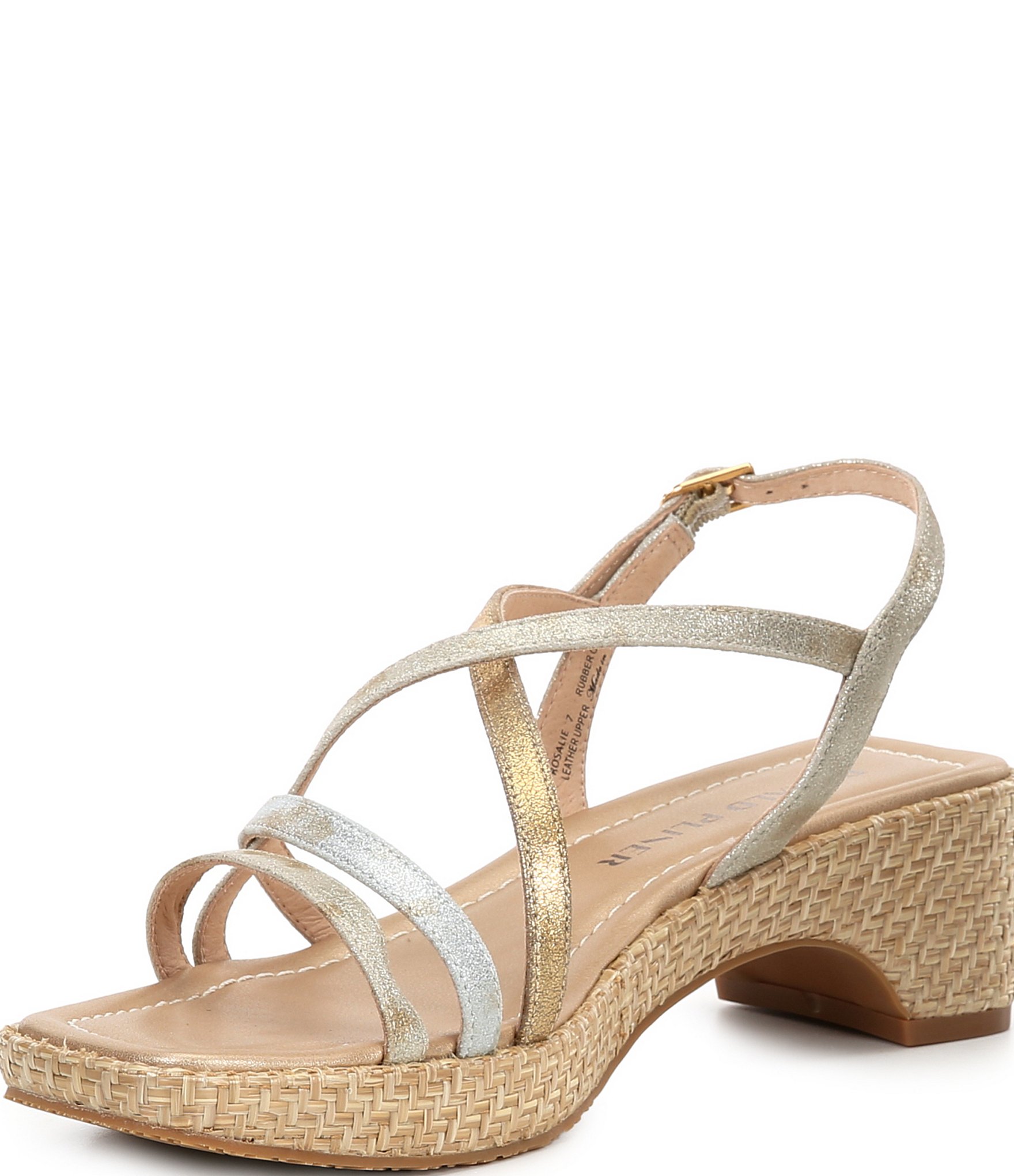 Donald Pliner Rosalie Metallic Leather Strappy Espadrille Sandals