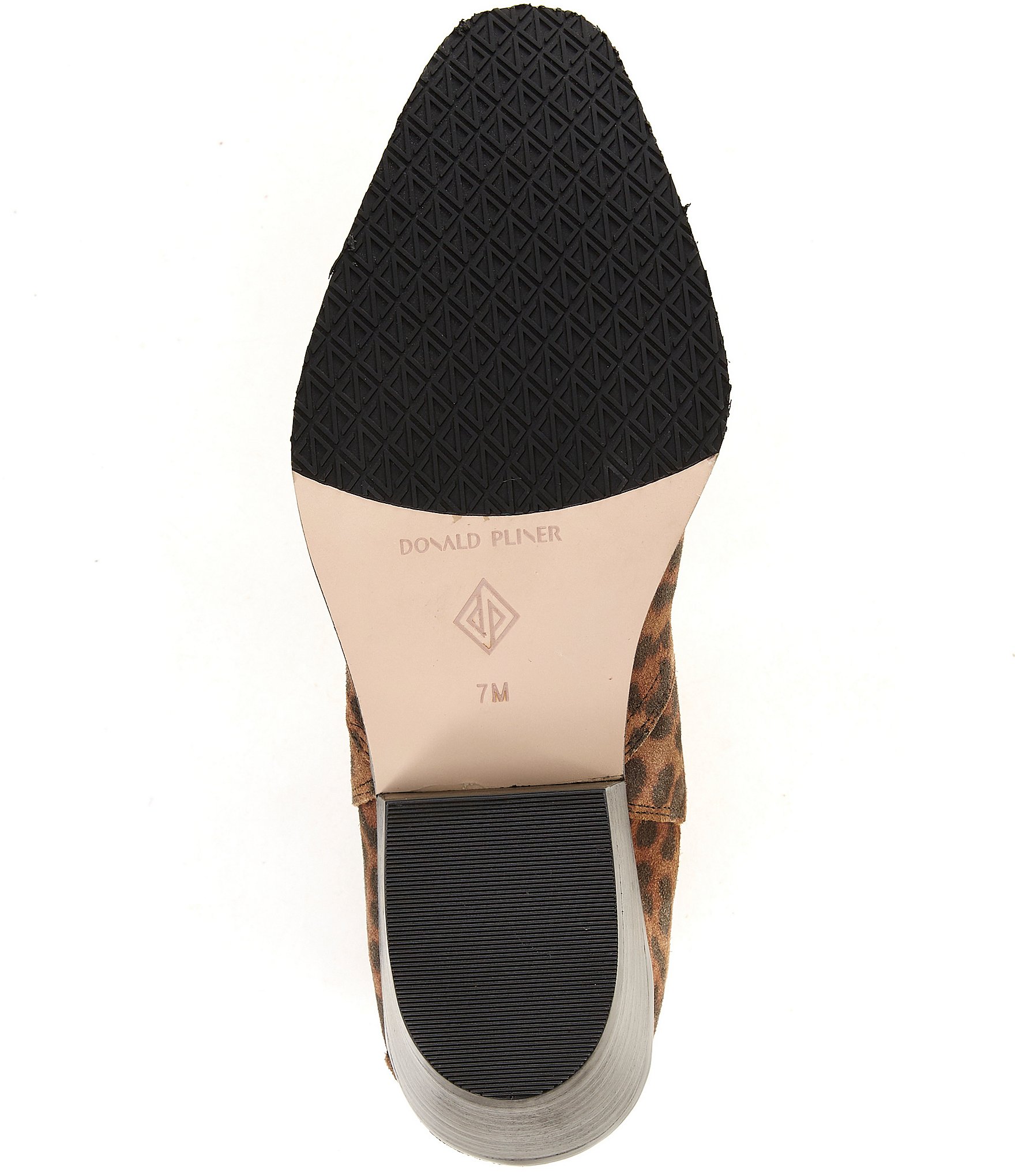 Donald Pliner Tayden Leopard Print Western Suede Block Heel Booties