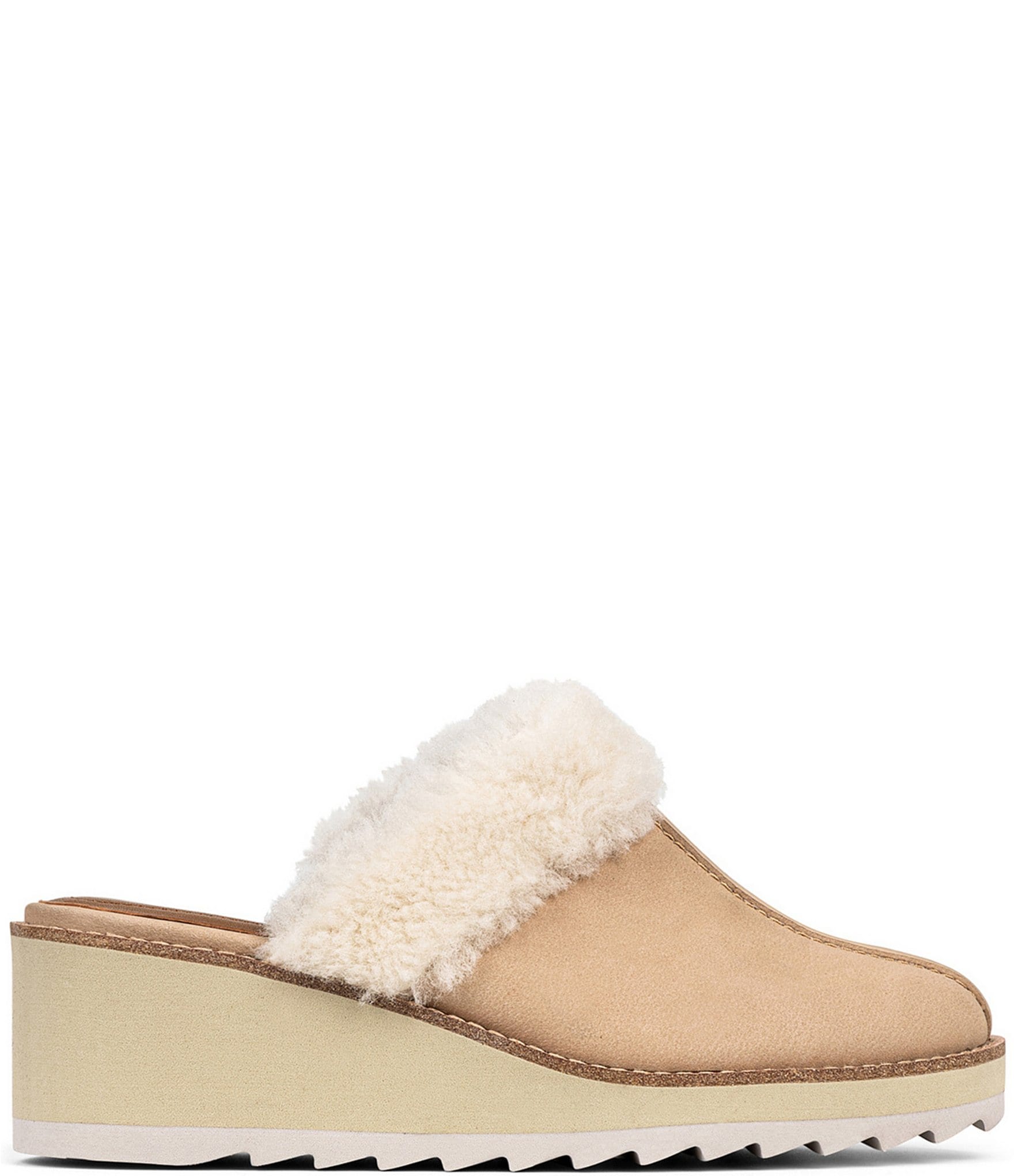 Donald Pliner Ullian Suede Shearling Lined Wedge Mules