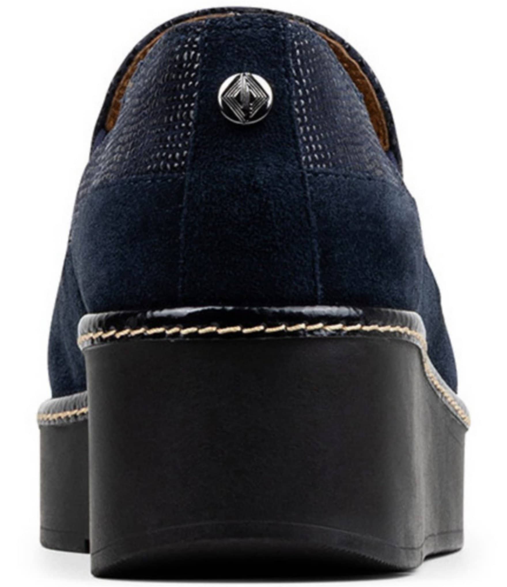 Donald Pliner Wallis Embossed Suede Platform Wedge Loafers