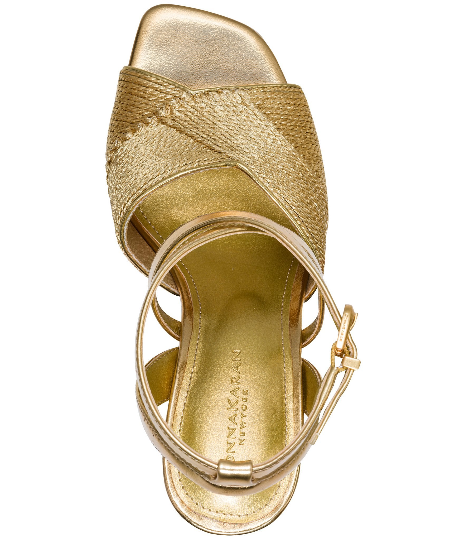 Donna Karan Brooks Strappy Metallic Sandals