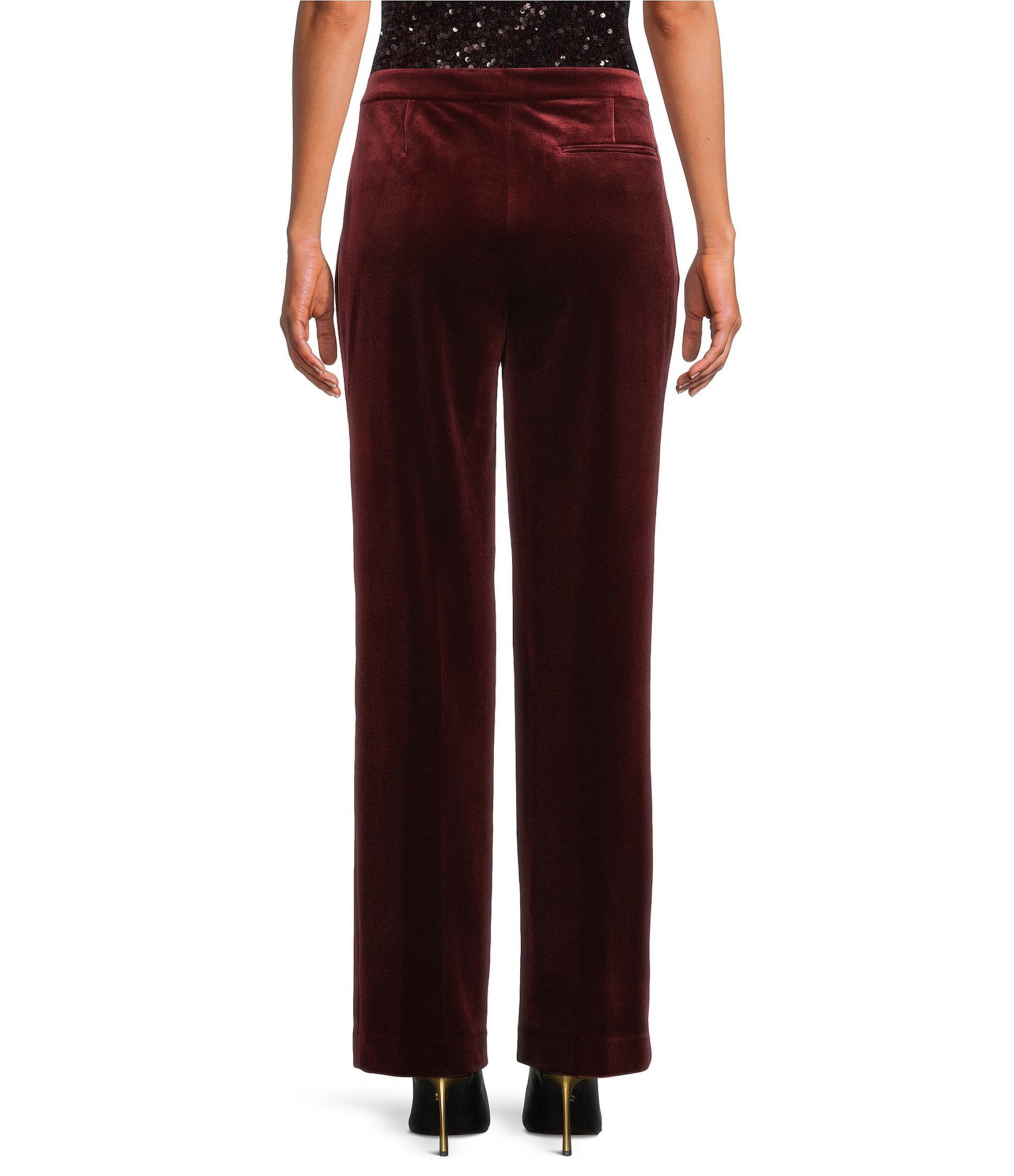 Donna Karan Classic Button Front Velvet Pants