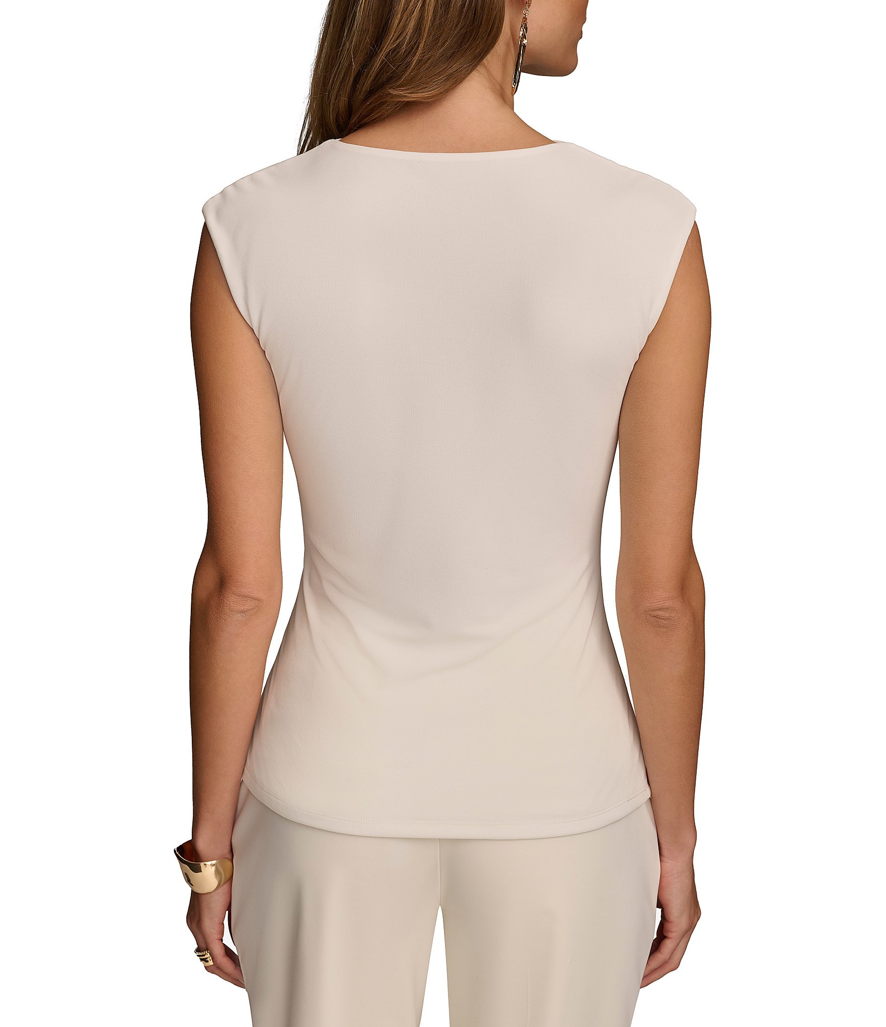 Donna Karan Cowl Neckline Cap Sleeve Blouse