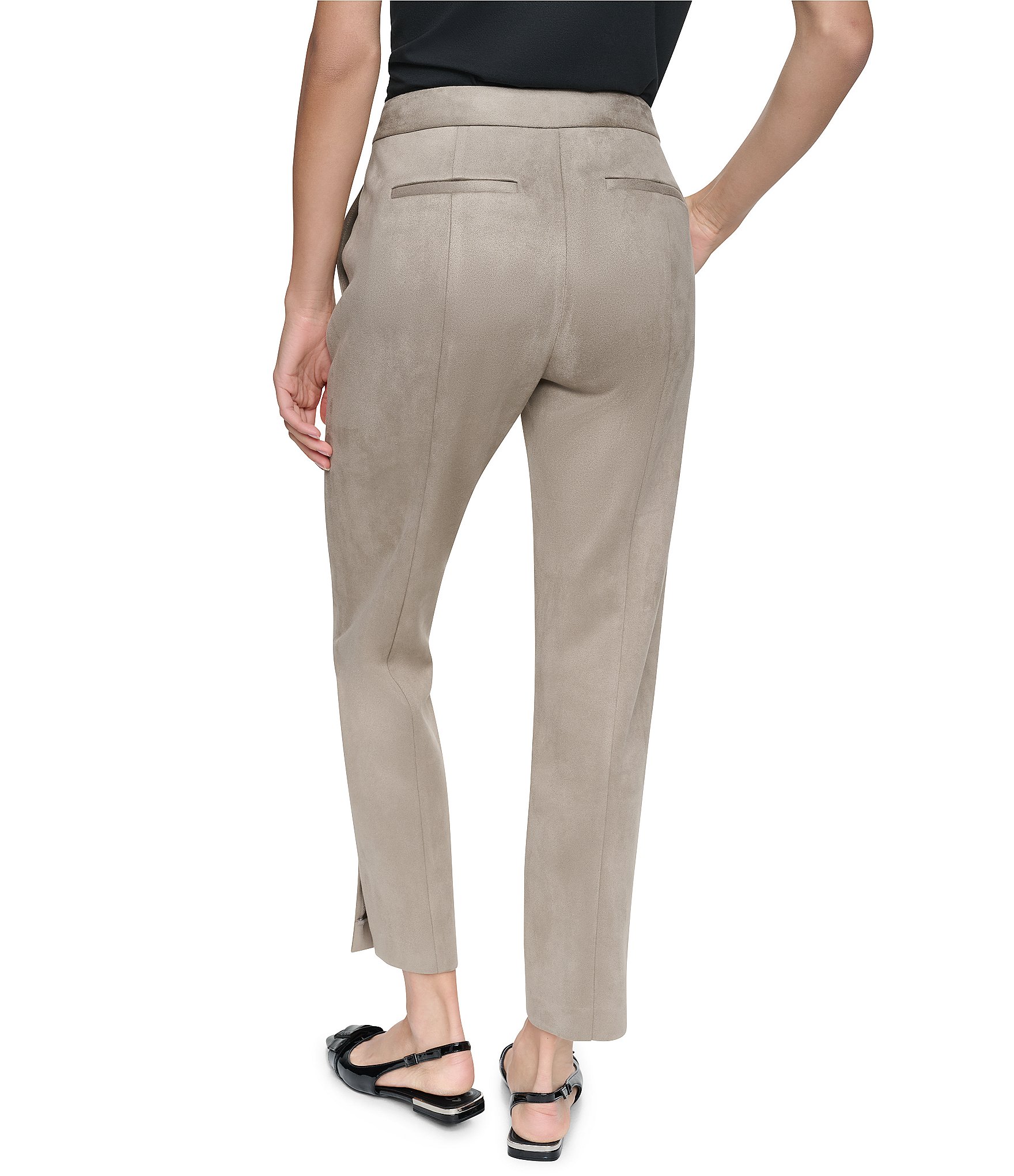 Donna Karan Faux Suede Ankle Pants