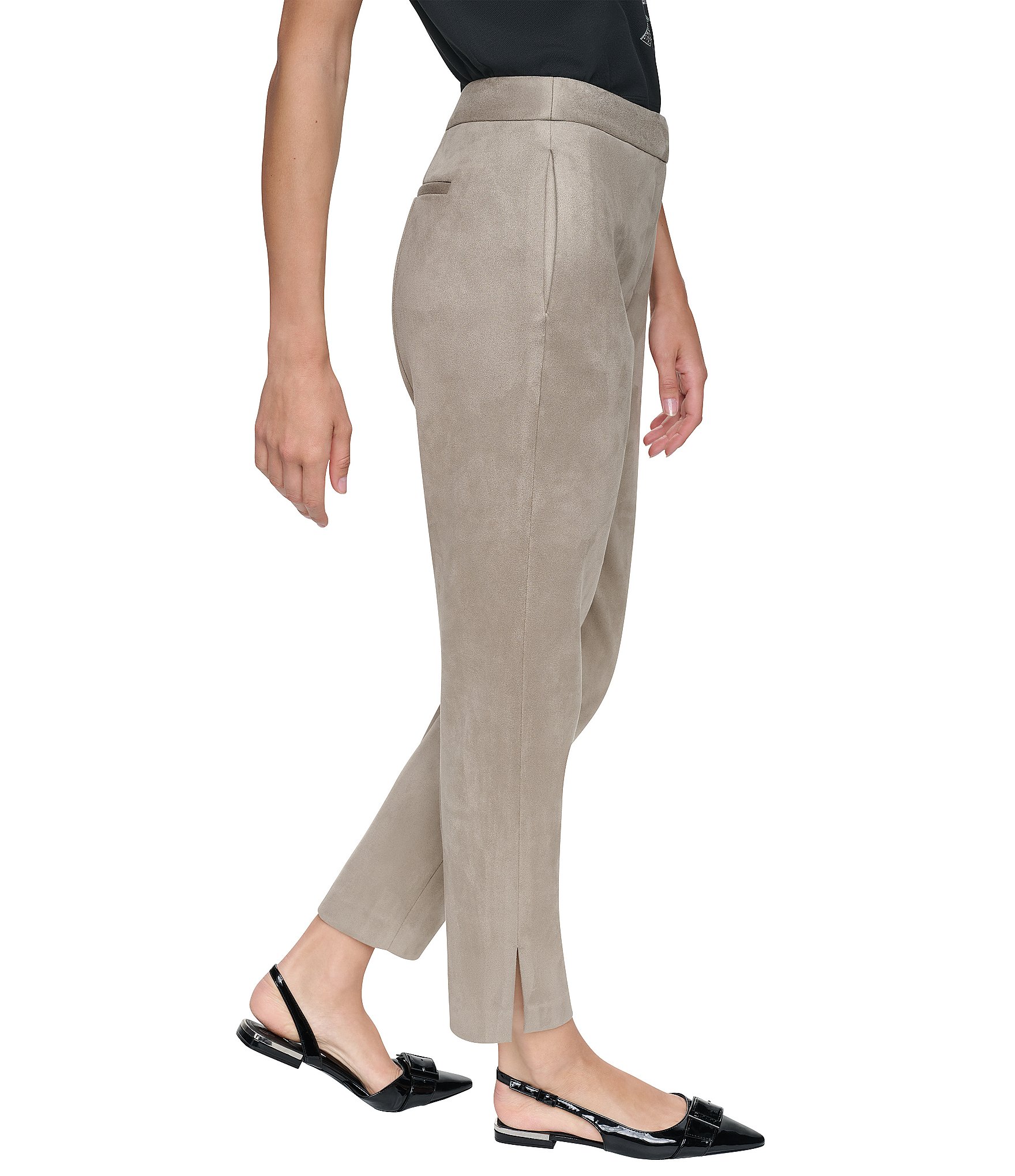 Donna Karan Faux Suede Ankle Pants