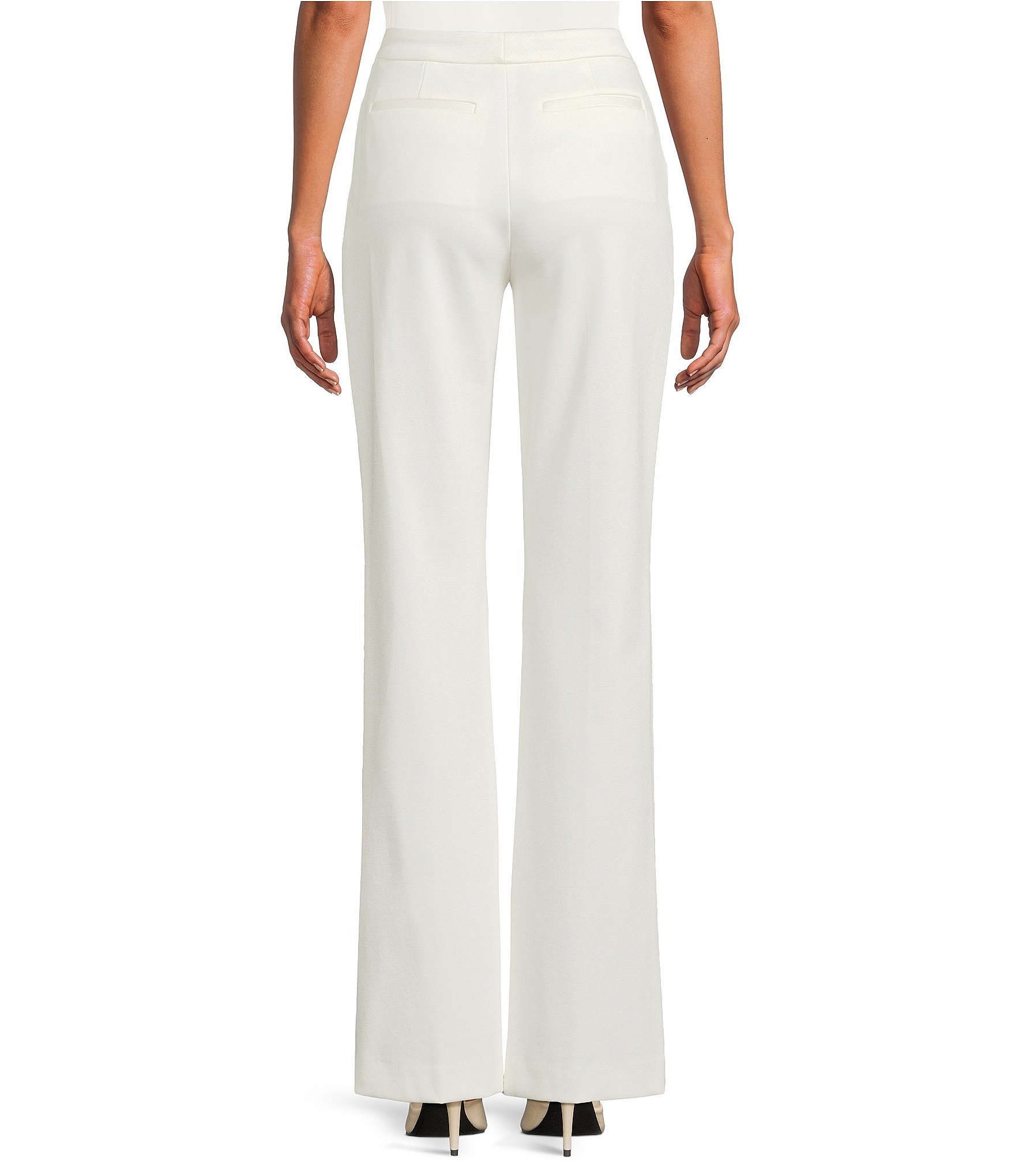 Donna Karan Gold Button Hardware Flared Pants