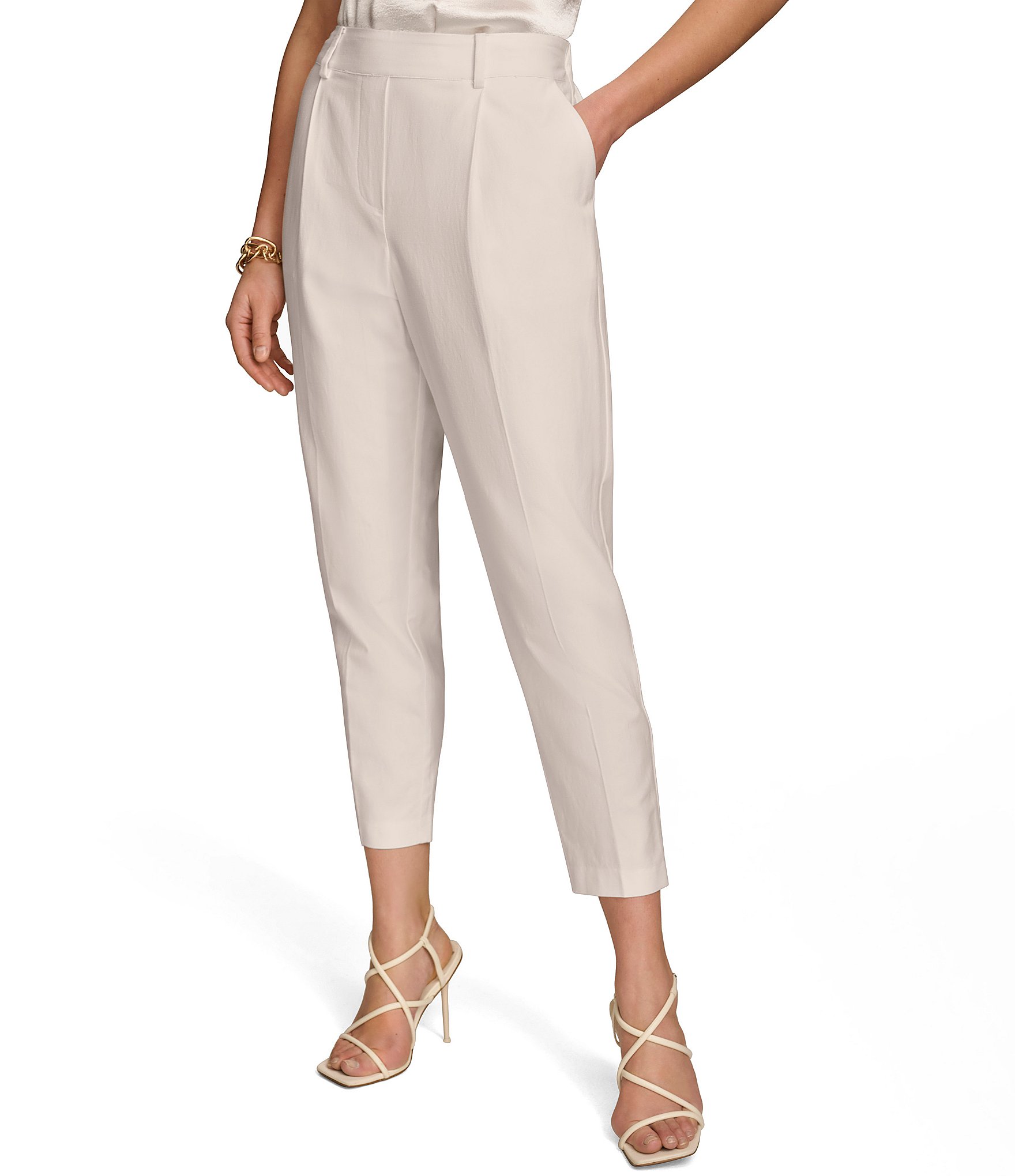 Donna Karan High Rise Slim Leg Ankle Pants | Dillard's