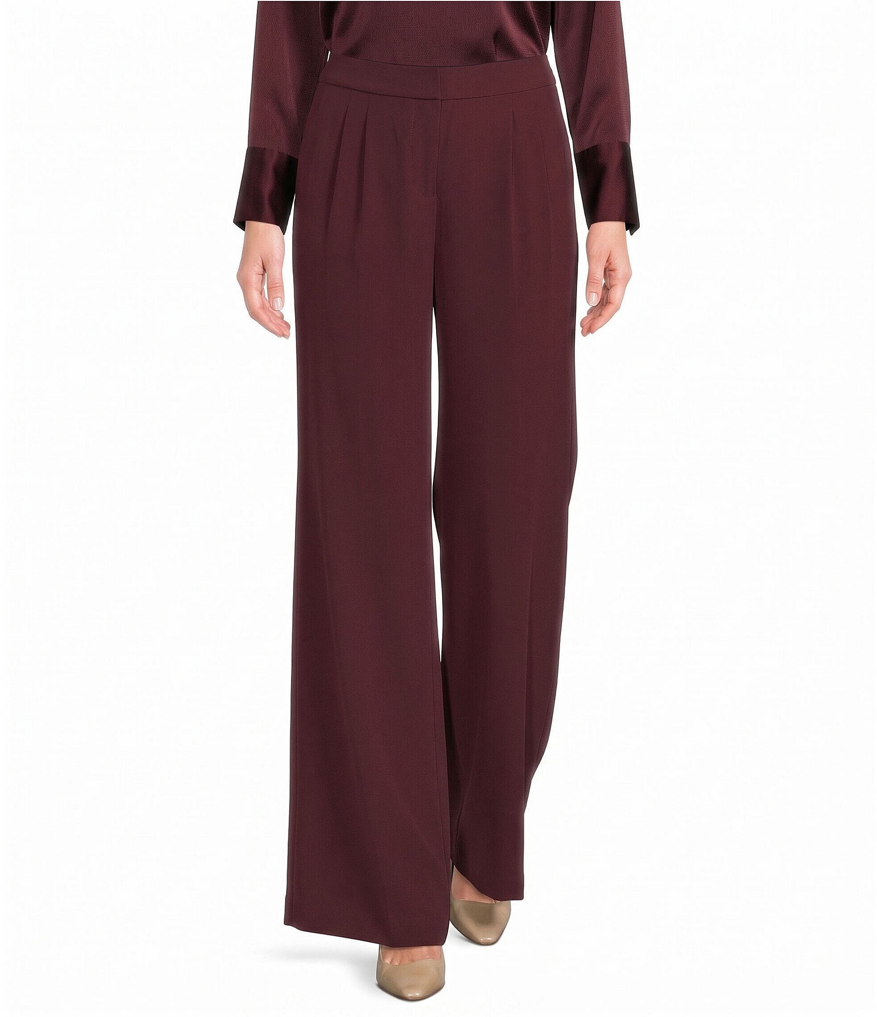 Donna Karan High Waisted Wide Leg Pants